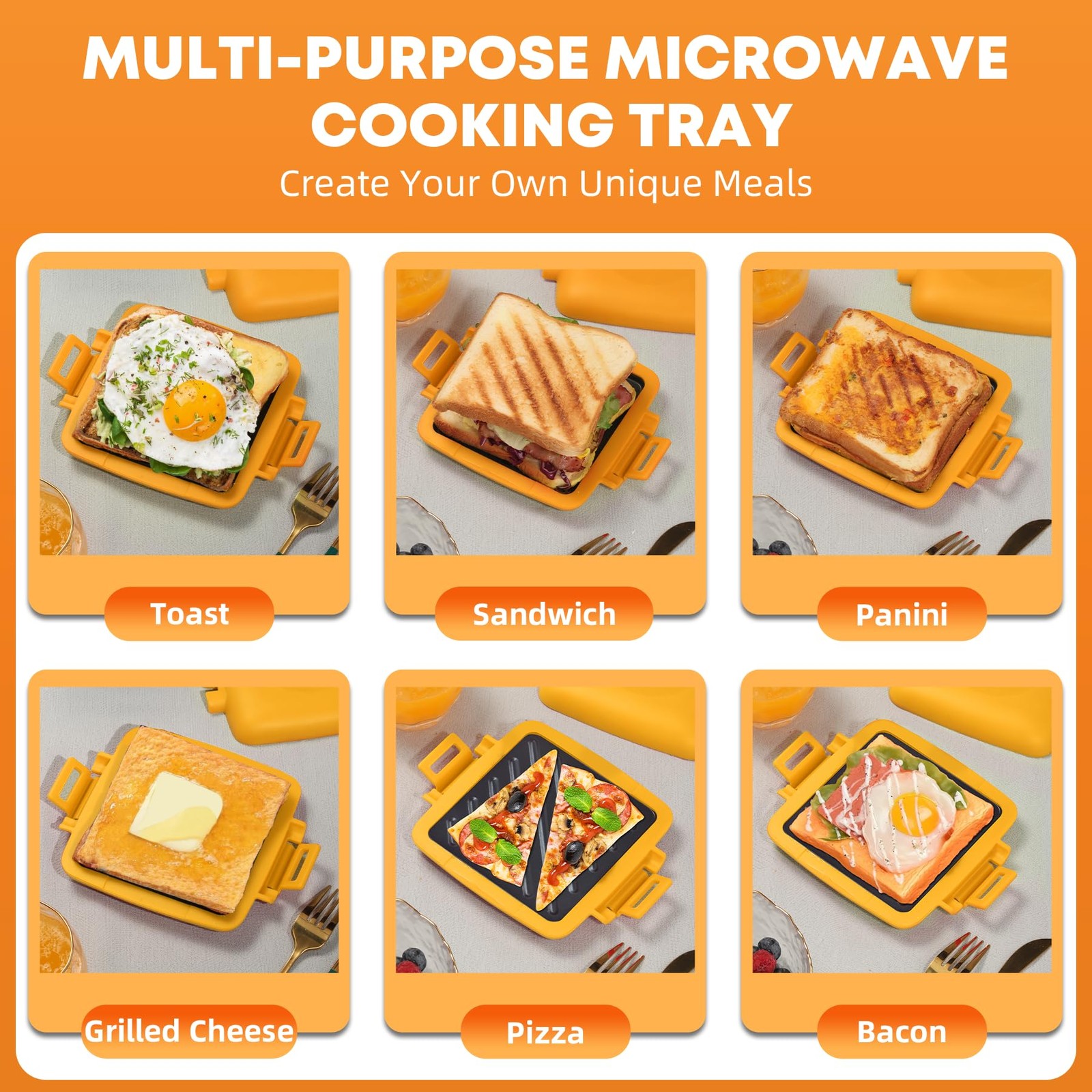 Microwave Sandwich Maker, Snack Maker & Panini Press, Removable Non-Stick Pla…