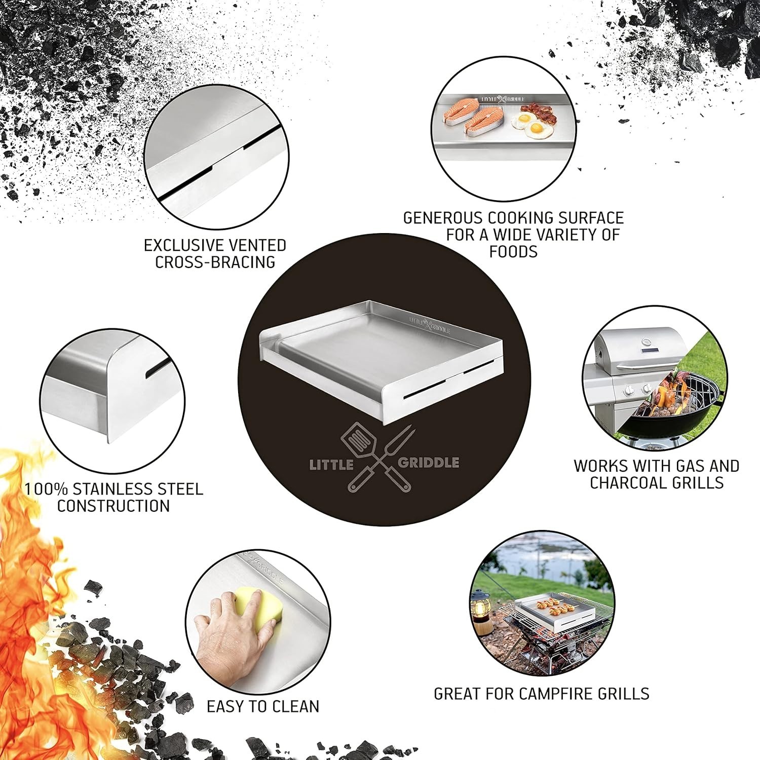 Plancha Para Hacer Tacos Planchas Universal De Acero Inoxidable 100% Campamentos