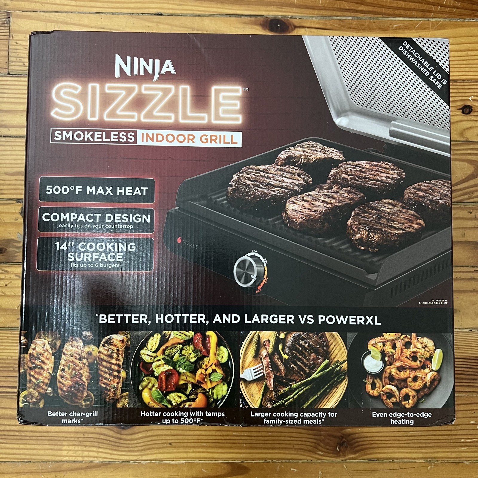 Ninja Sizzle GR100 Smokeless Indoor Grill Electric Countertop 14″ Surface *NEW*