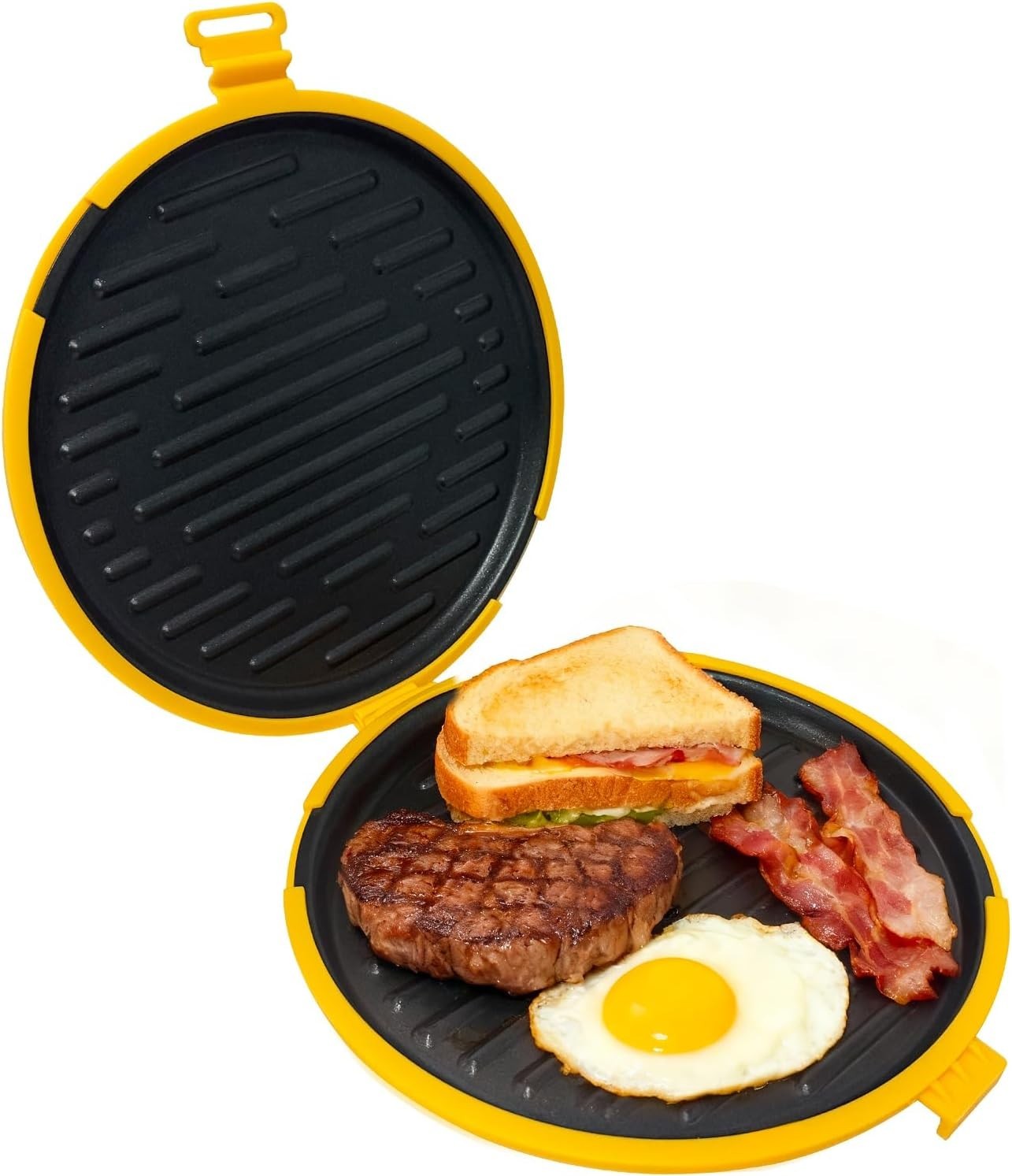 9.5inch 5-in-1 Microwave Grill Pan,Grilled Cheese,Large Toastie Sandwich