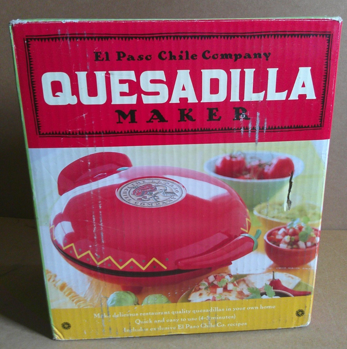 El Paso Chile Company RED Quesadilla Maker With Manual