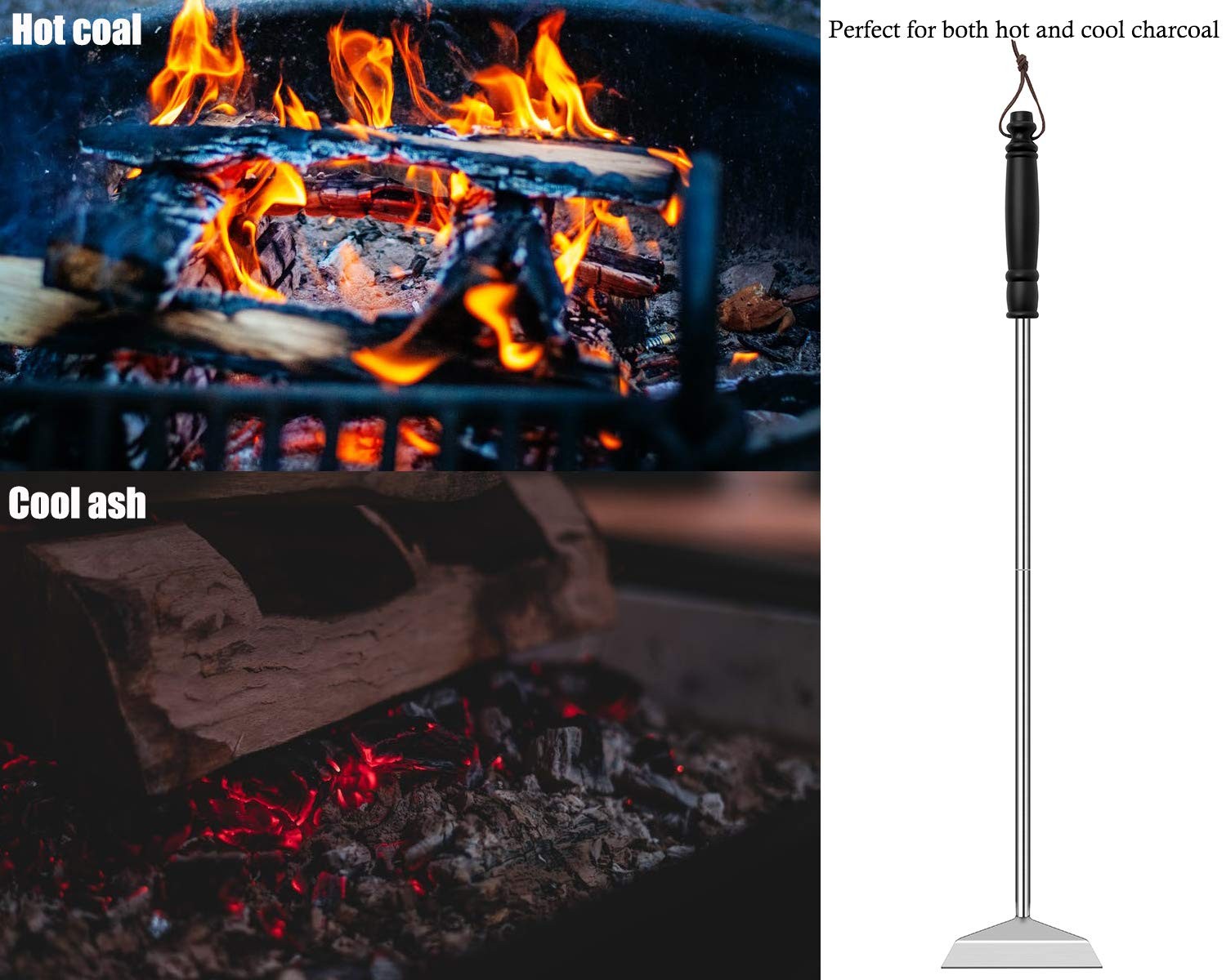 Grilliance Charcoal Grill Ash Rake Hoe for Fireplace Wood Stove Pizza Oven,…