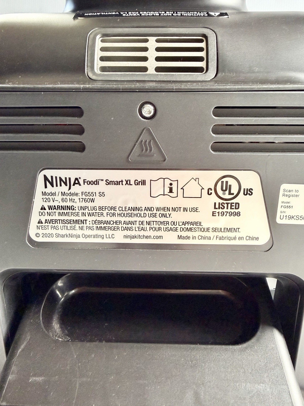 Ninja Foodi Smart XL Indoor Grill 6 in 1 Air Fryer Silver/Black FG551 S5, Works