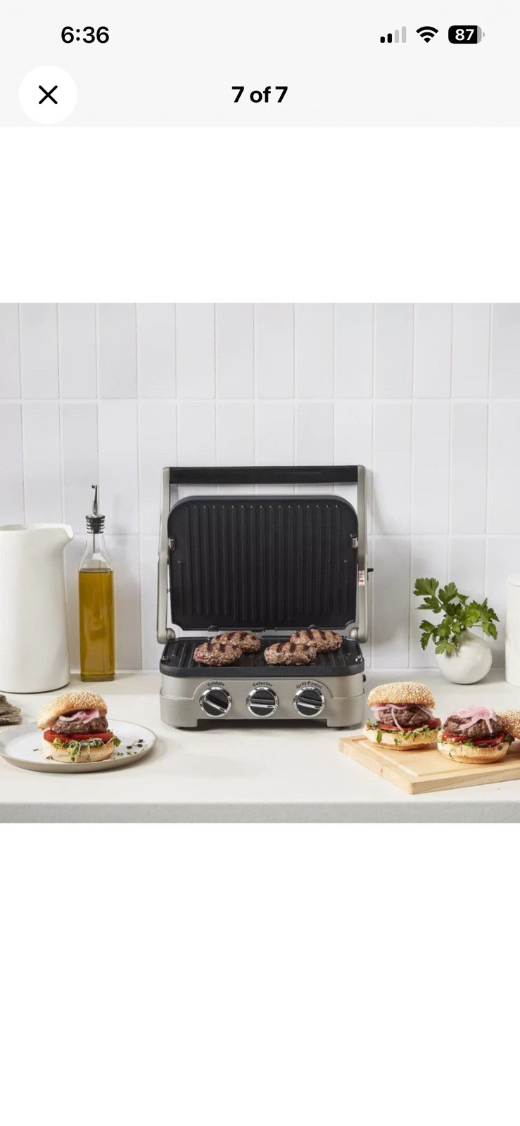Cuisinart Griddler Indoor Grill Griddle Panini Press 5-in-1 Nonstick