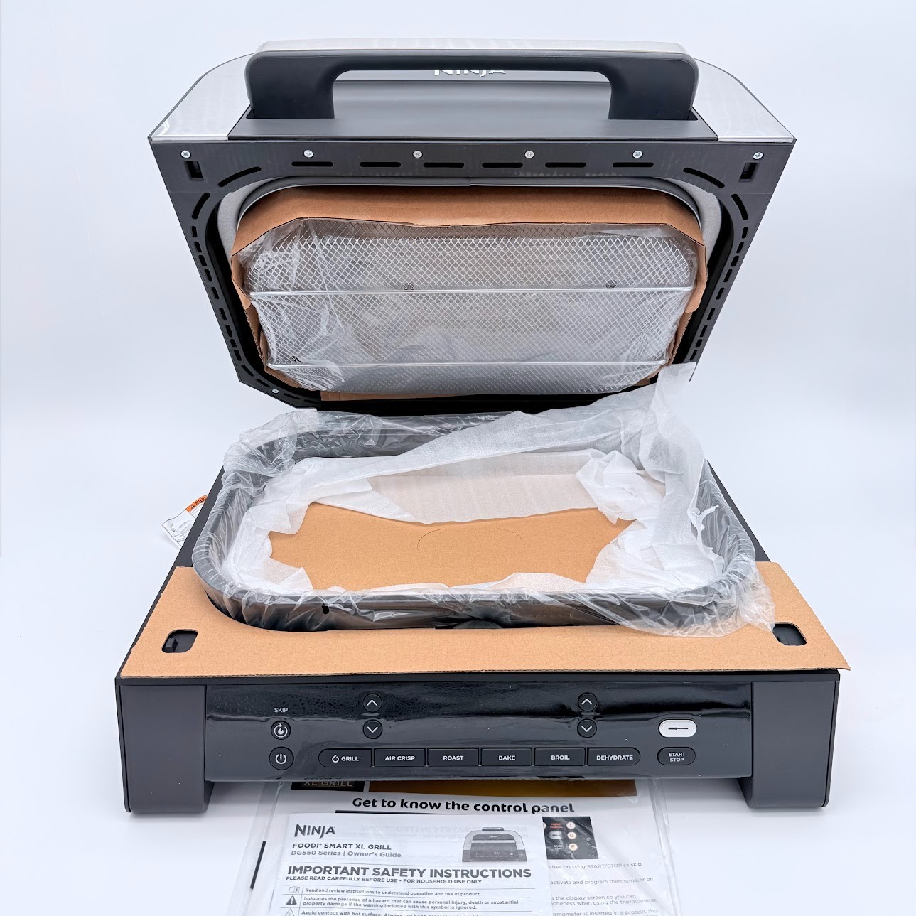 NEW Open BOX Ninja DG551 Foodi Smart XL 6-in-1 Indoor Grill w/ Smart Cook System