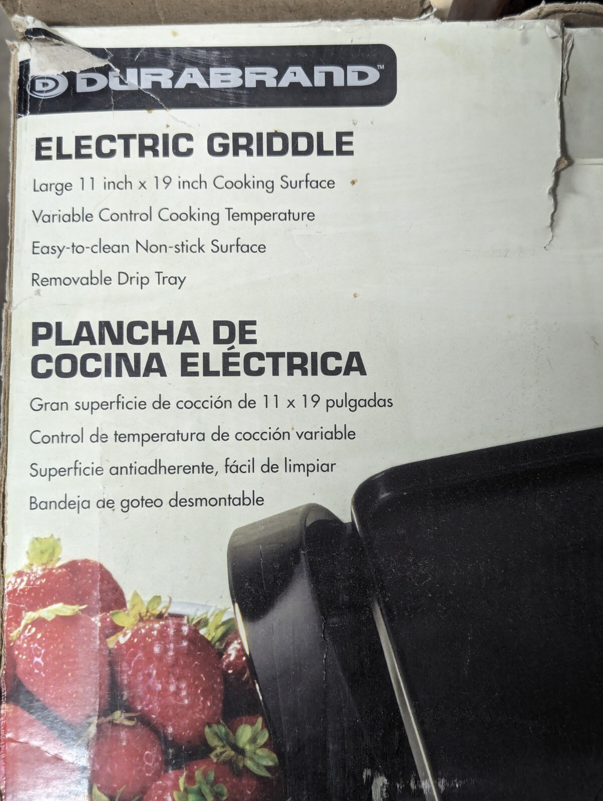 Durabrand Electric Griddle 11″ x19″ Model TSK-2378 WORKS GREAT! w/ Box