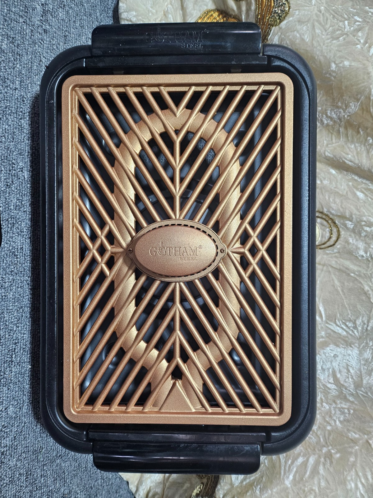 Gotham Steel Smokeless Electric Grill Titanium Copper Nonstick Portable NO BOX