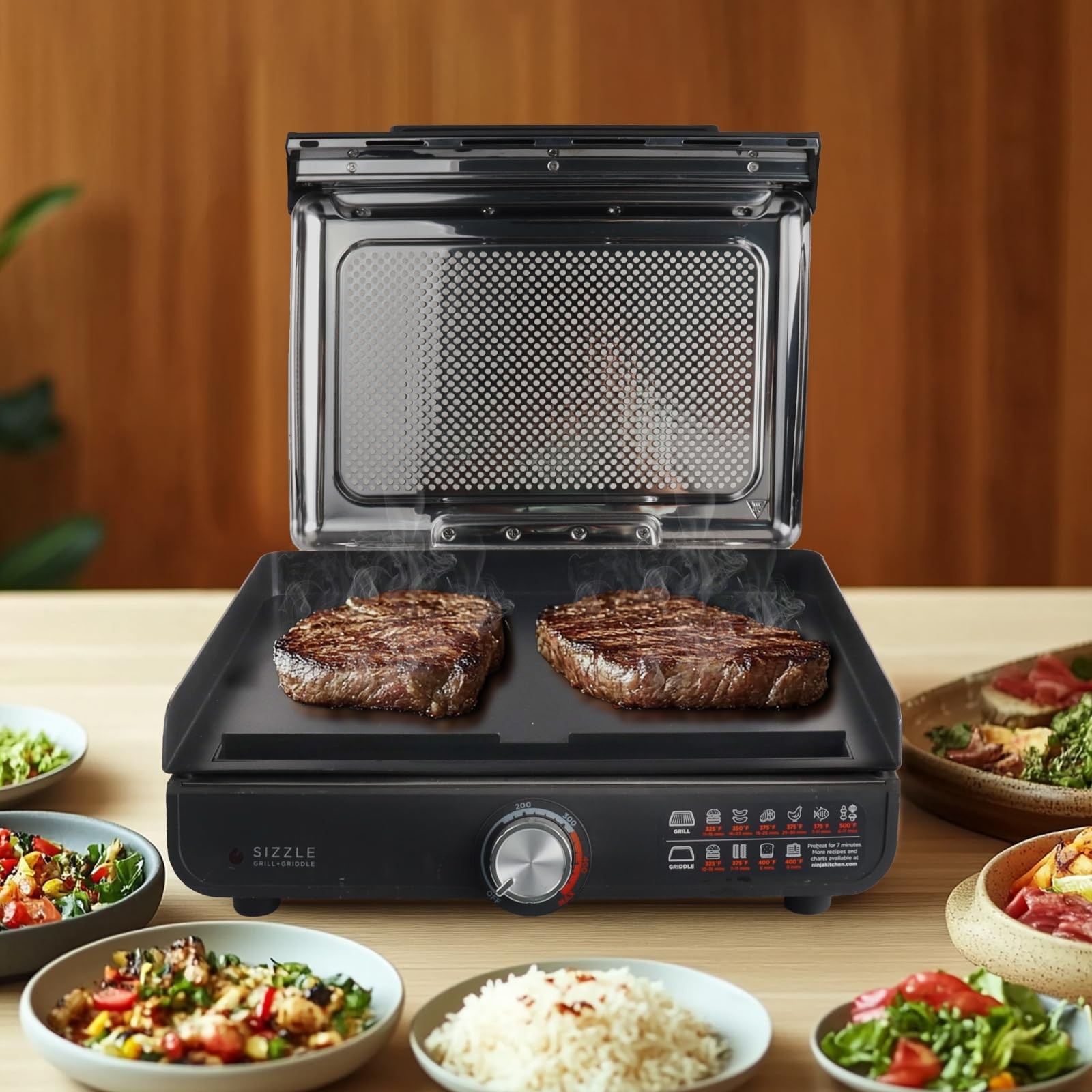 Webroil Gr101 Sizzle Indoor For Ninja Smokeless Indoor Flat Top Plate