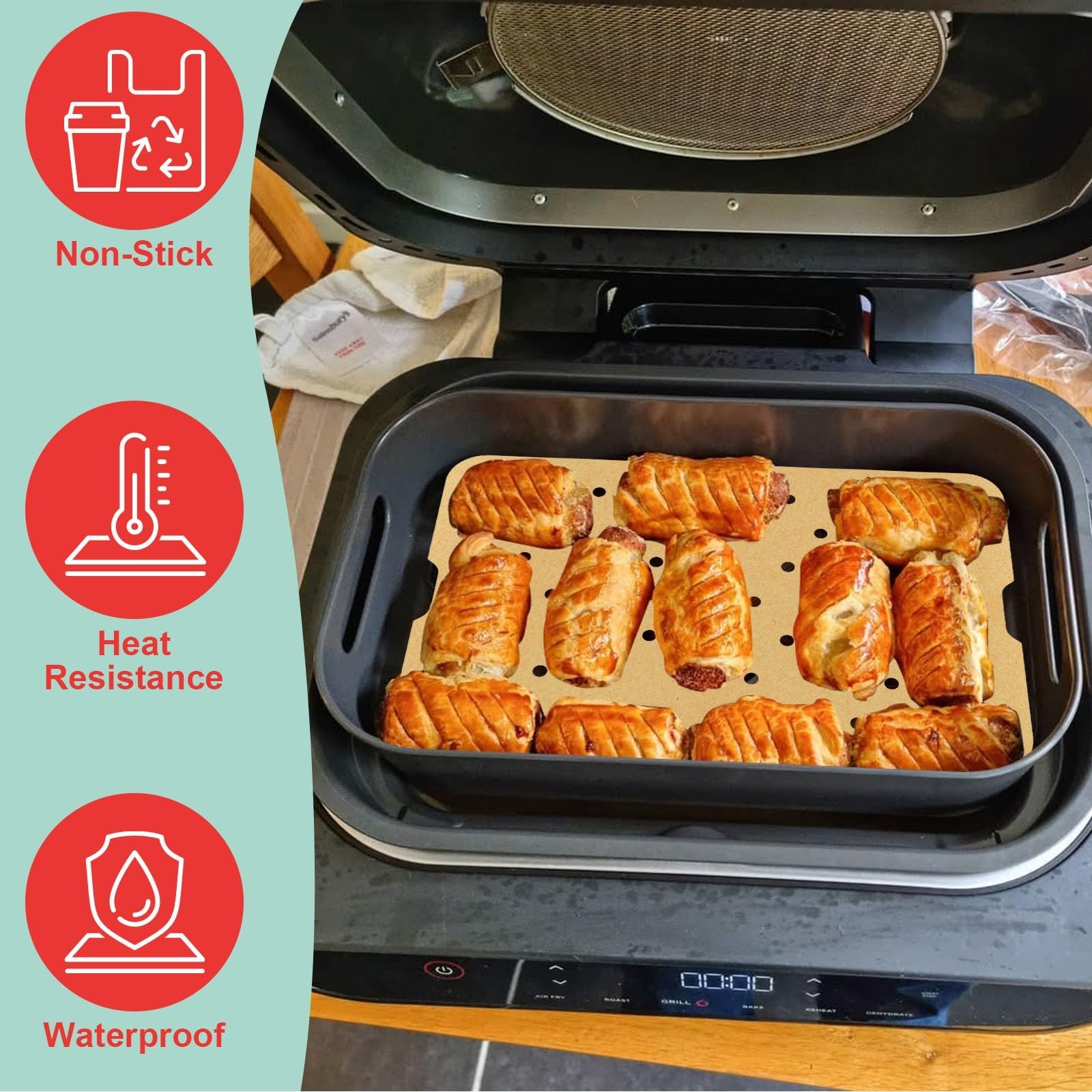 Nonstick Crisper Basket for Indoor Grill & Air Fryer, Versatile Cooking Tool