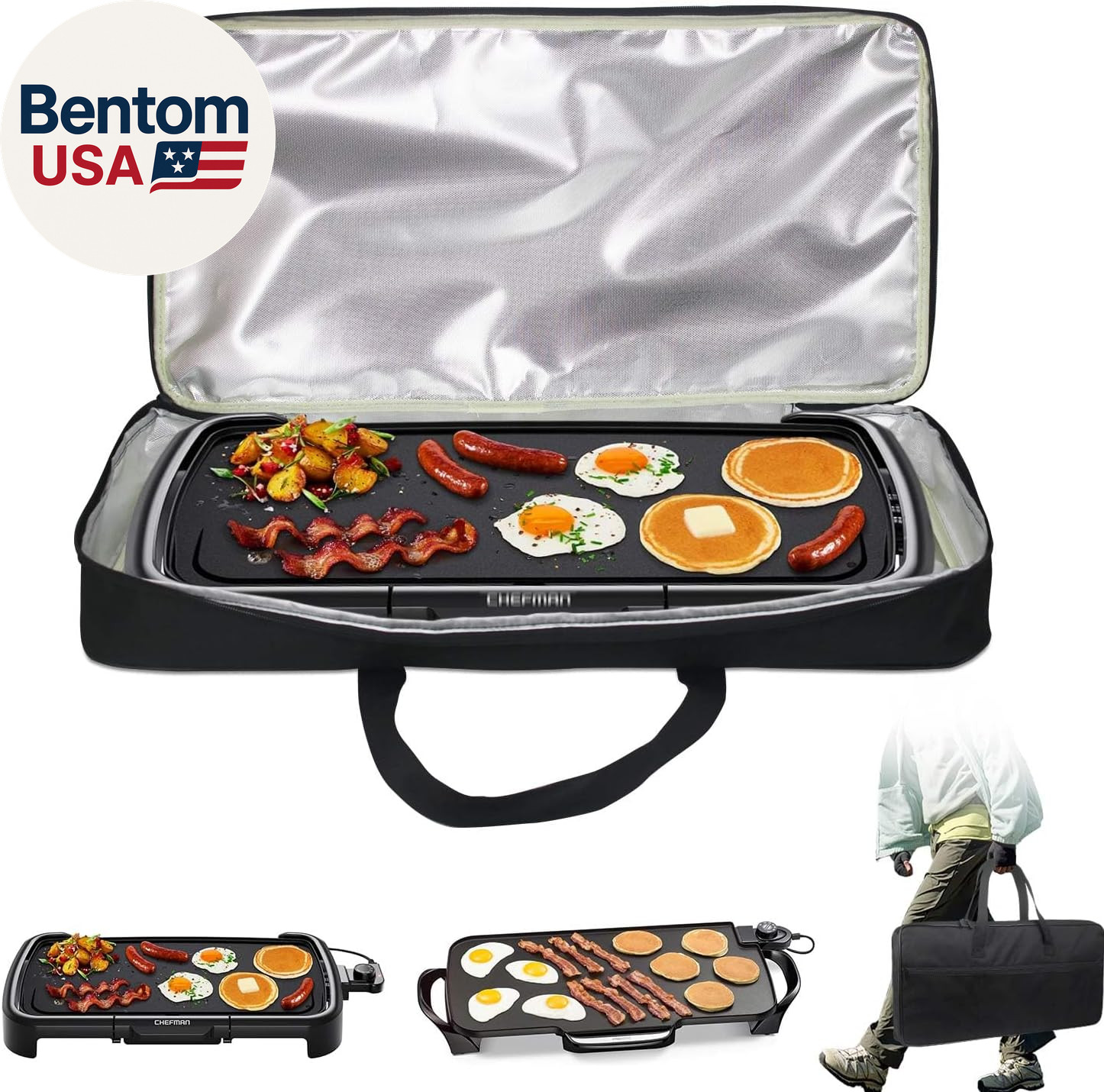 Electric Griddle Carry Bag – Fits for 20-22In Griddle, Portable Electric Griddle