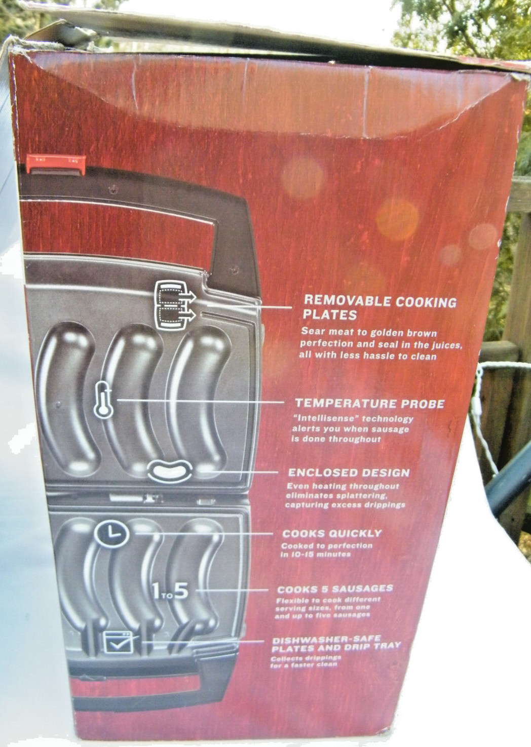 Johnsonville Sizzling Sausage Indoor Electric Grill BTG0498 Tested Works No Tray