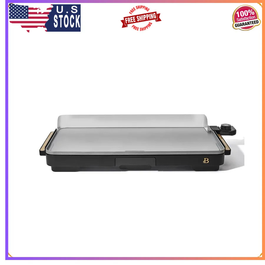 Beautiful Drew Barrymore 12 x 22 Inch Electric Griddle Black Sesame Nonstick