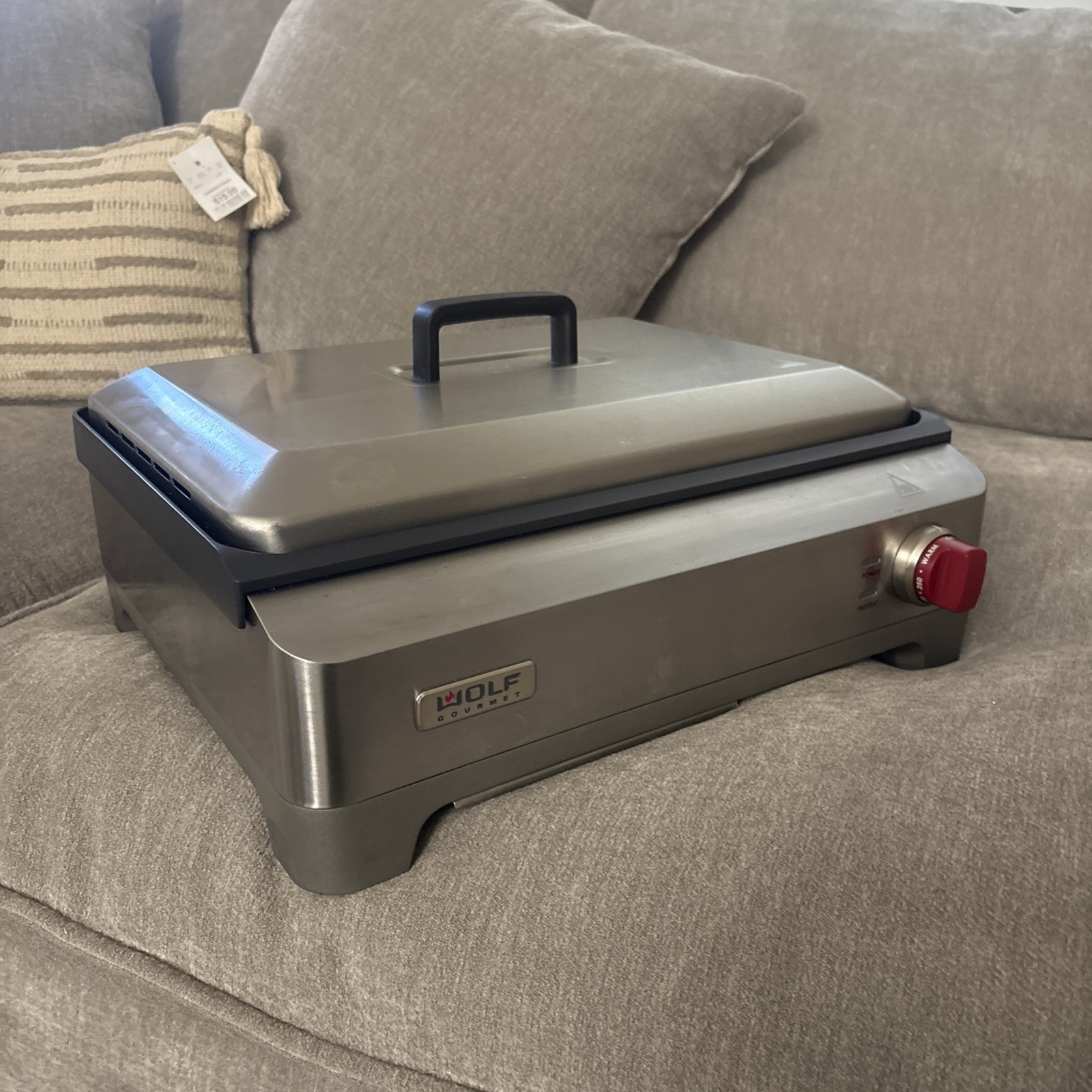Wolf Gourmet WGGR100S Precision Electric Griddle, w/ Red Knob