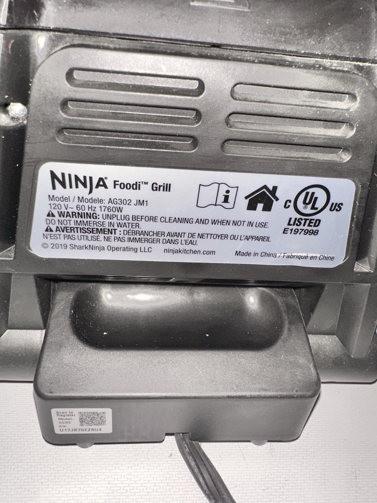 Ninja Foodi Grill AG302 Indoor Grill Air Fryer Roast Bake Dehydrate