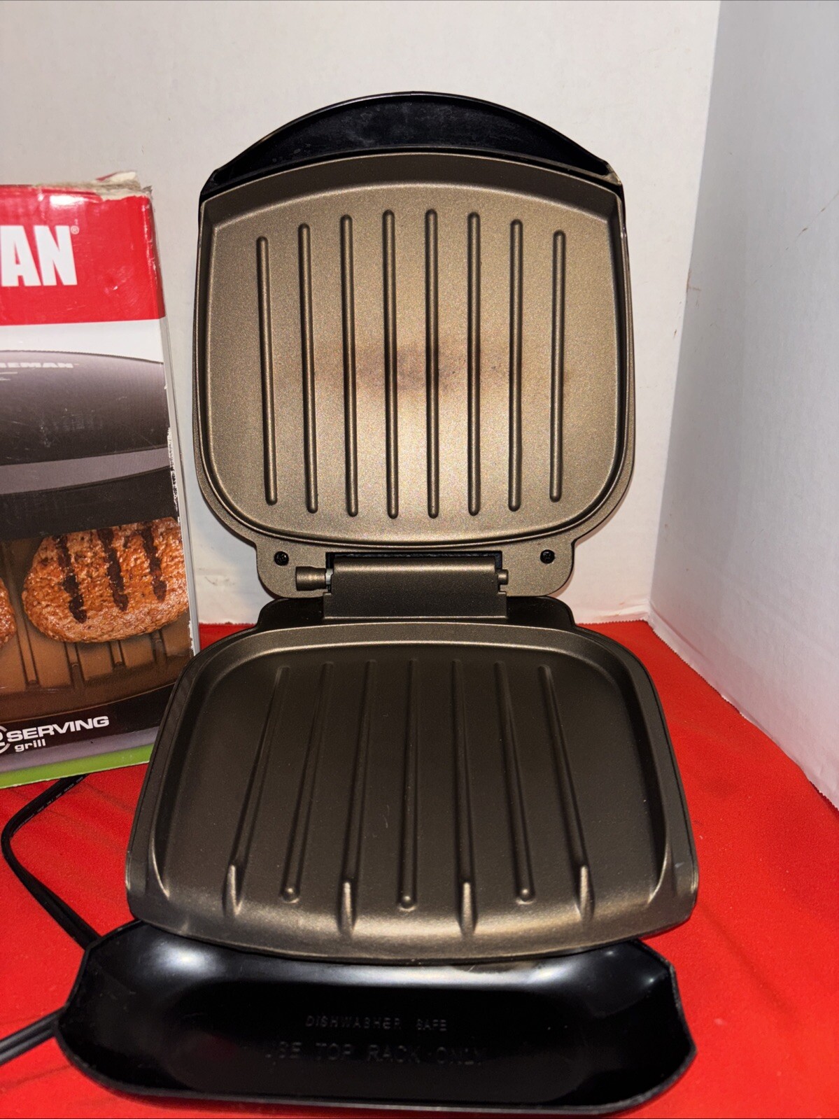 George Foreman GR136B Classic Black 2 Serving Panini Press Plate Grill Griddle