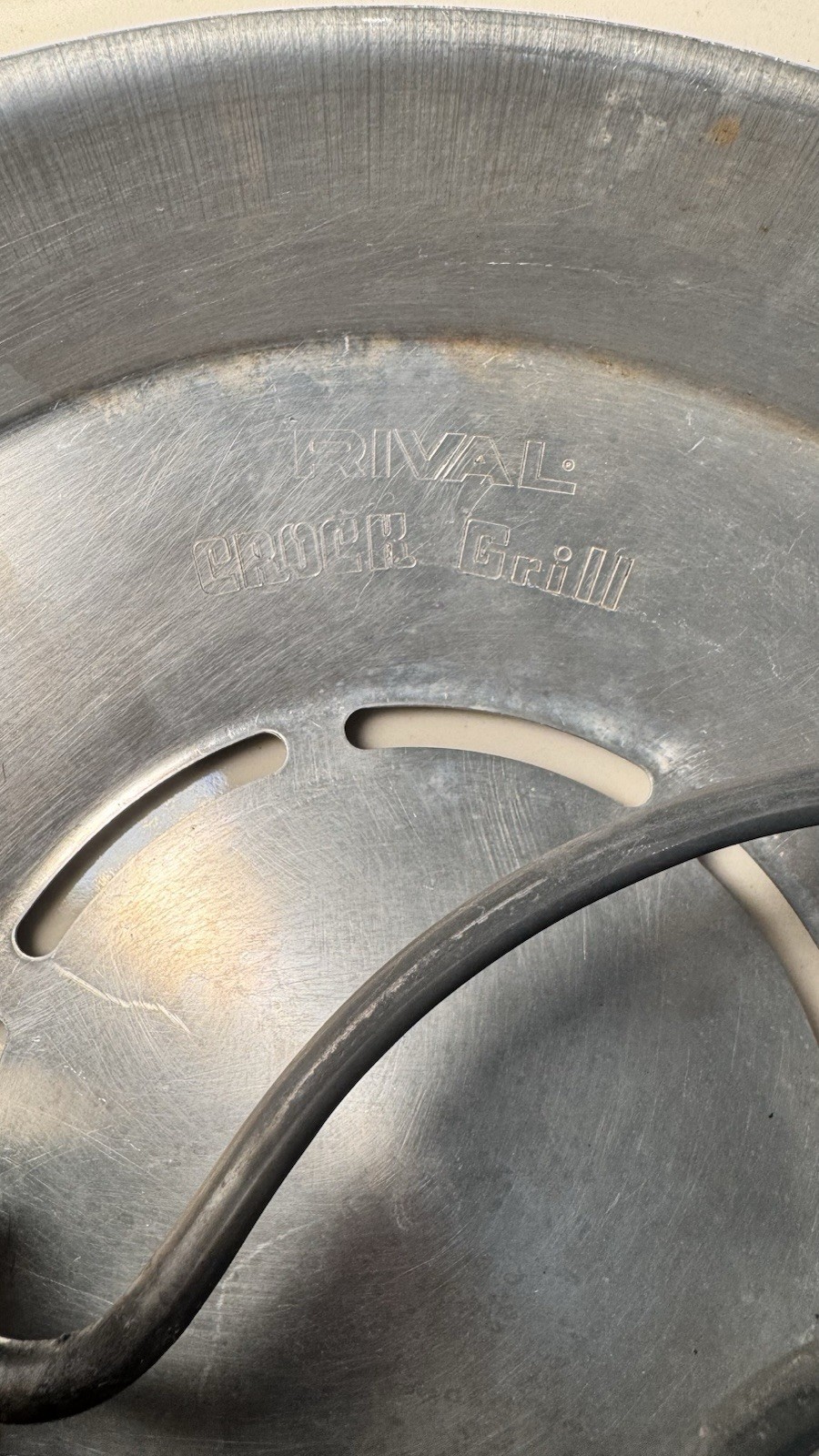 Vintage Rival Crock Grill Smokeless Round Indoor Electric | Beige | TESTED WORKS
