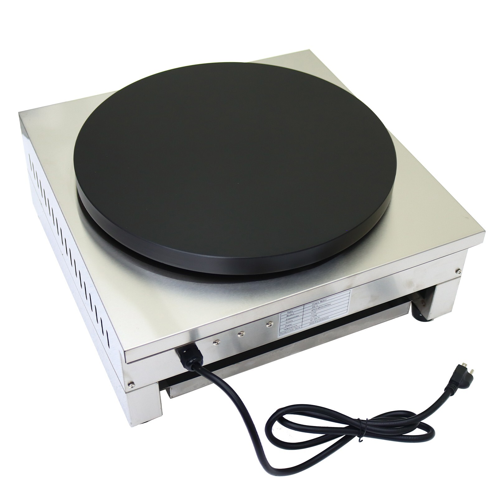 1 PC 110V Commercial Electric Crepe Maker Diameter 16″ Pan Single Hot Plate