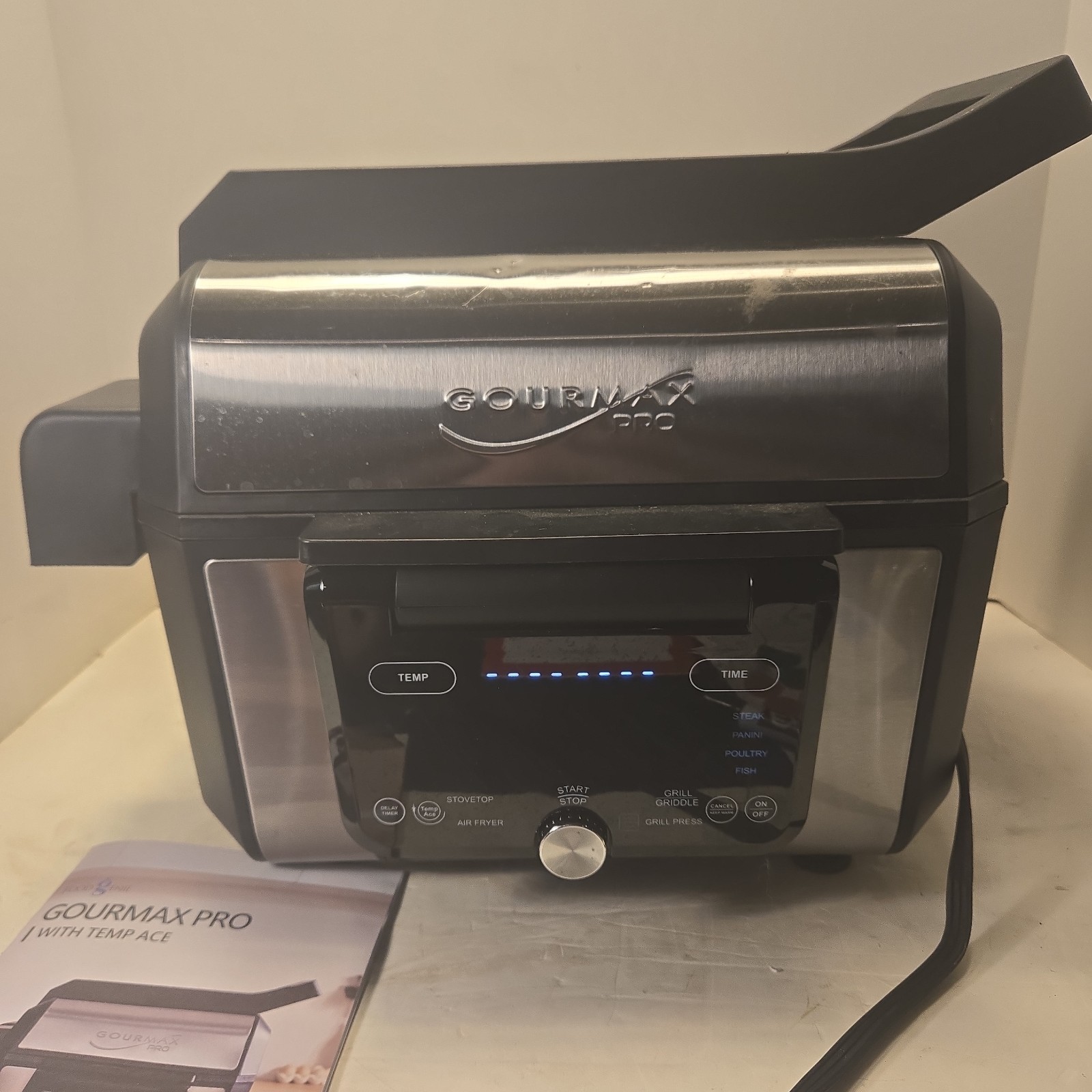 Food Genie GourMax Pro Indoor Grill,Griddle,Air Fryer,Stovetop,Grill Press