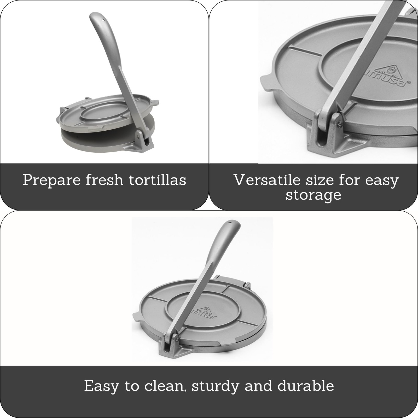 8 Inch Aluminum Tortilla Press For Tacos Flatbreads Arepas And More