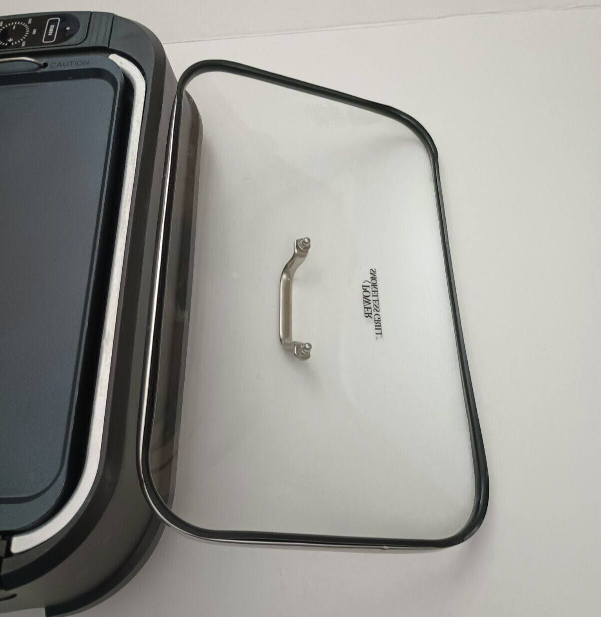 Power Smokeless Grill Pro with Griddle Pans -Black 1500 Watts Stainless – Used