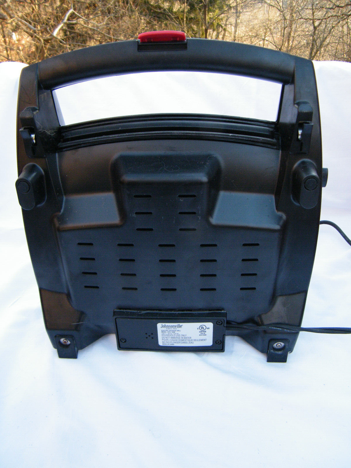 Johnsonville Sizzling Sausage Indoor Electric Grill BTG0498 Tested Works No Tray