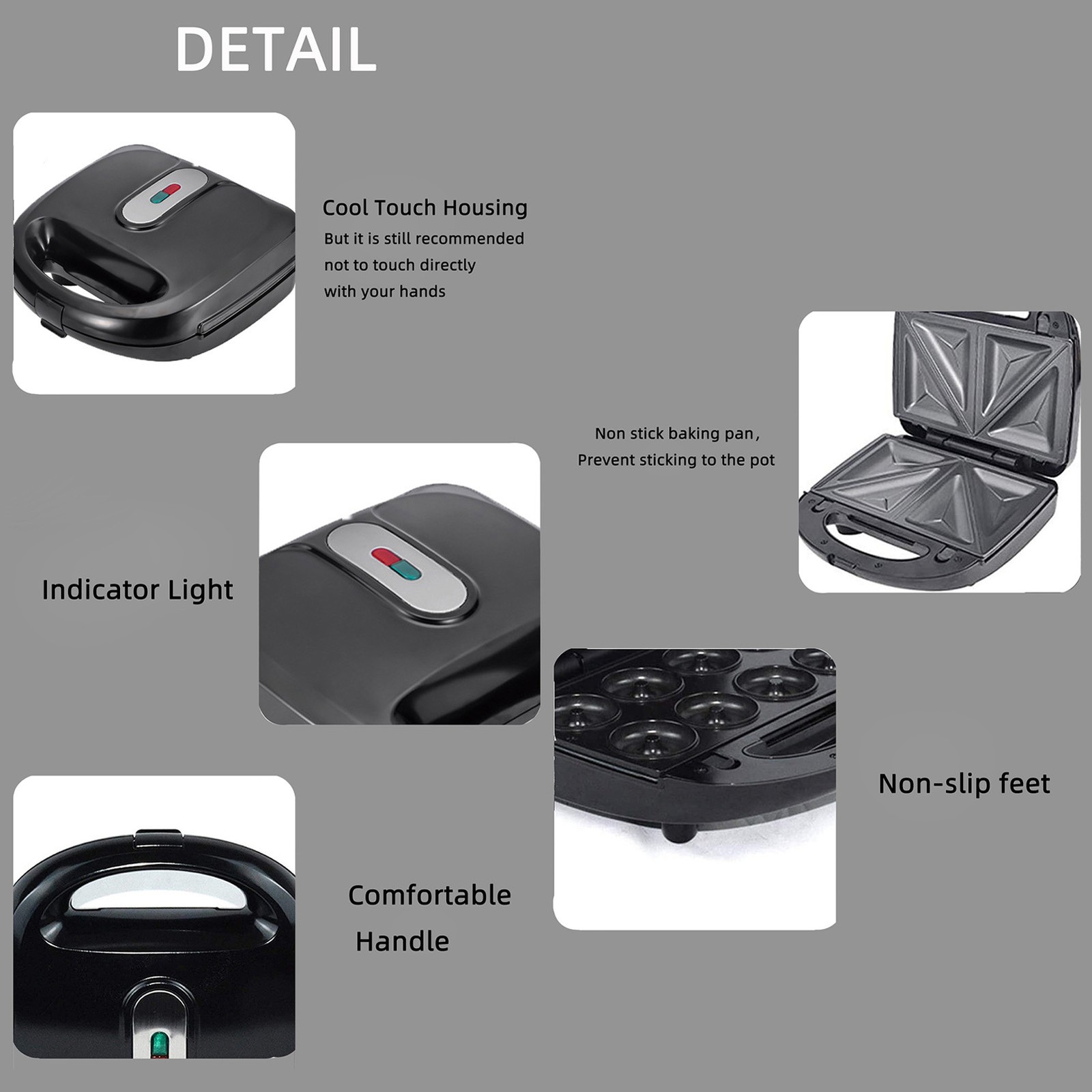 Multifunctional 10-Plate Panini Maker & Waffle Iron, Rapid Heating Indoor Grill