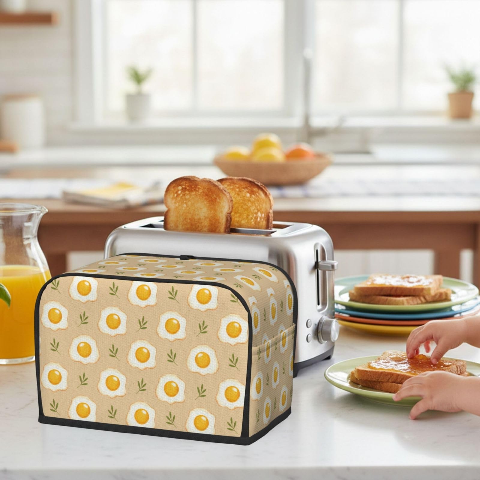 NeuKim 2 Slice Toaster Cover Rustic Fried 2 Slice, Egg Botanical