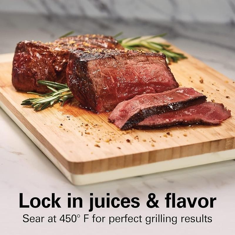 Electric Indoor Searing Grill with Viewing Window Adjustable Temperature Control