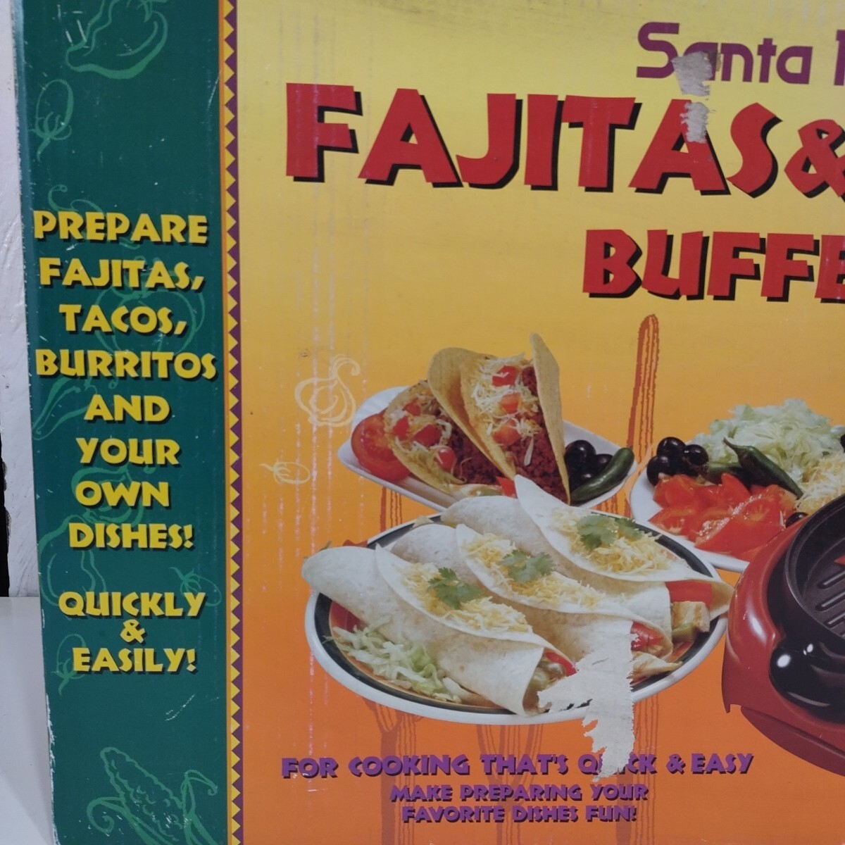 Santa Fe Fajitas & More Buffet Taco Burrito Fajita Maker Skillet NEW – OPEN BOX