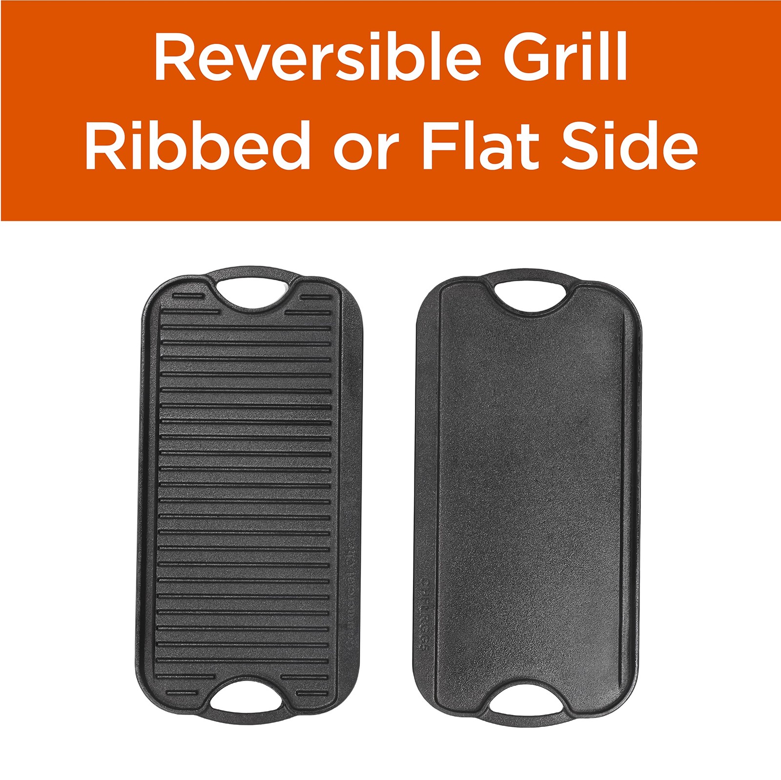 Commercial Chef Reversible Grill Top Griddle Cast Iron CHFLRGG5