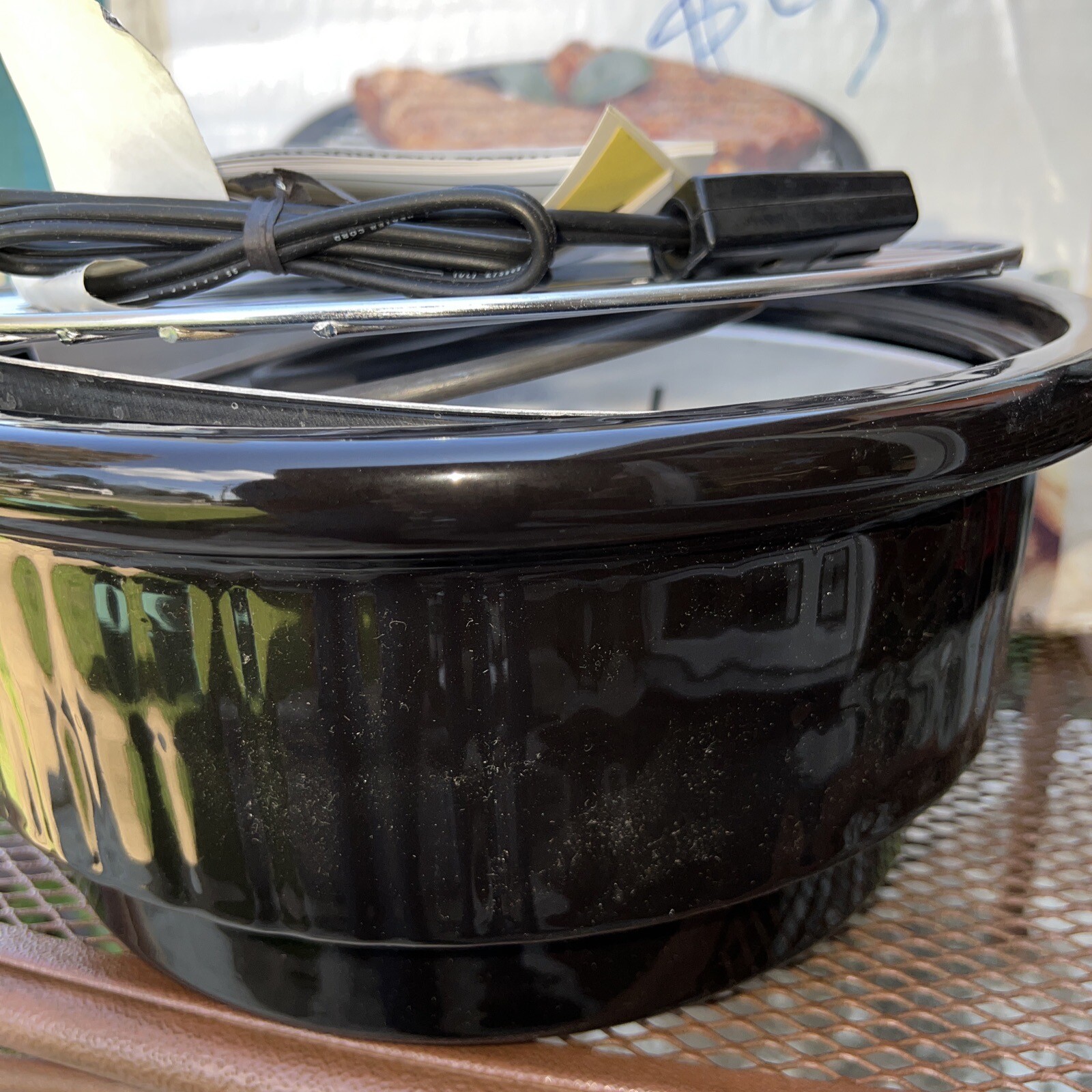 VTG Rival Crock Grill Smokeless Indoor Electric Grill 5750 Black Stoneware Base