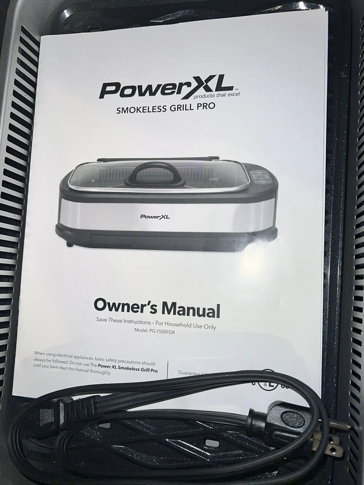 Power XL Smokeless Grill PRO Silver 1500W with Griddle Plate Smoke Extraction