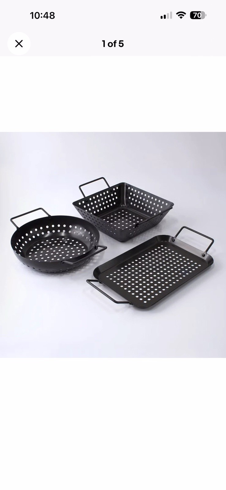 Char-Broil 3pc Grilling Topper Set Black: Non-Stick, Hand Washable, Steel