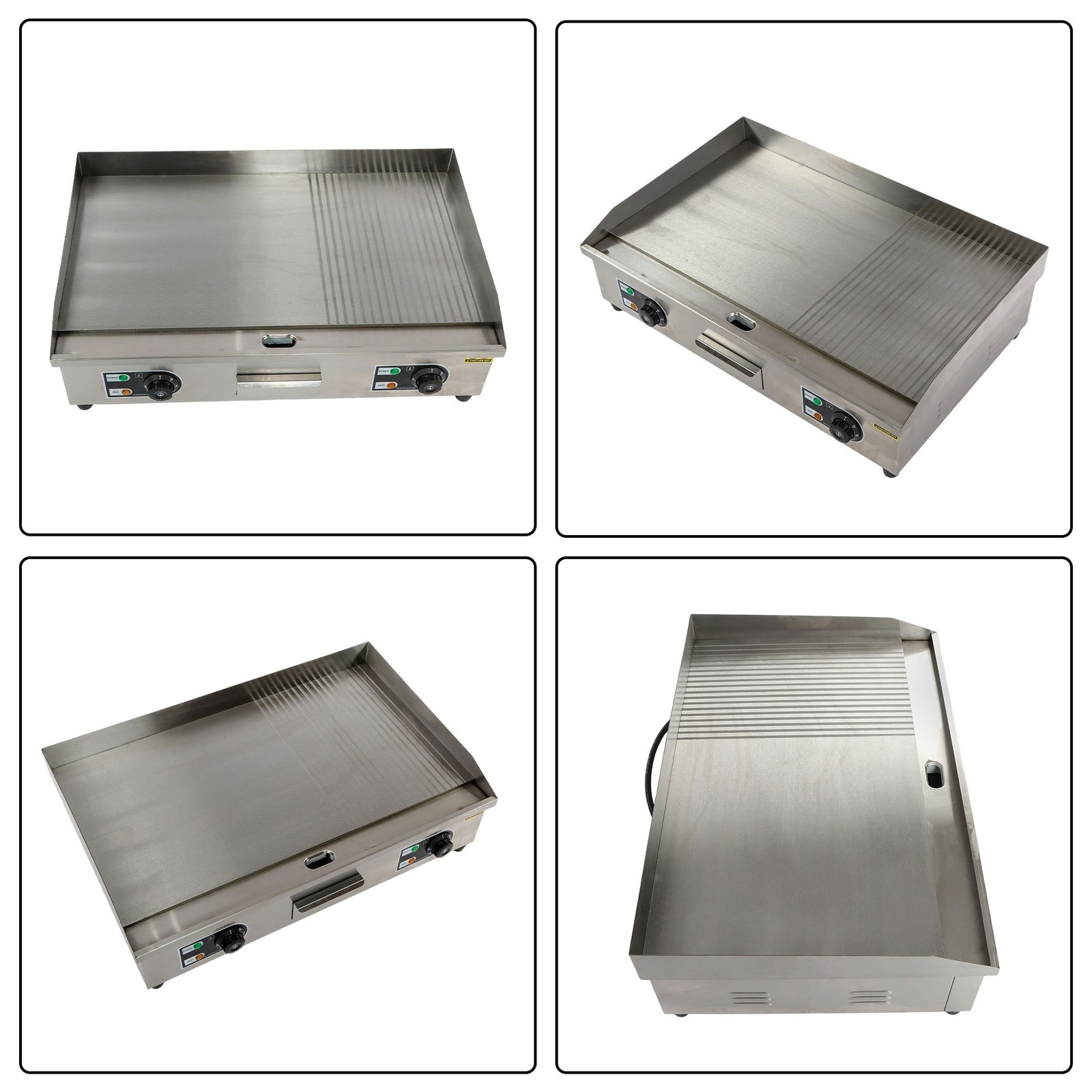 30 Inch Commercial Electric Griddle 3000W Countertop Teppanyaki Grill 122℉-572℉