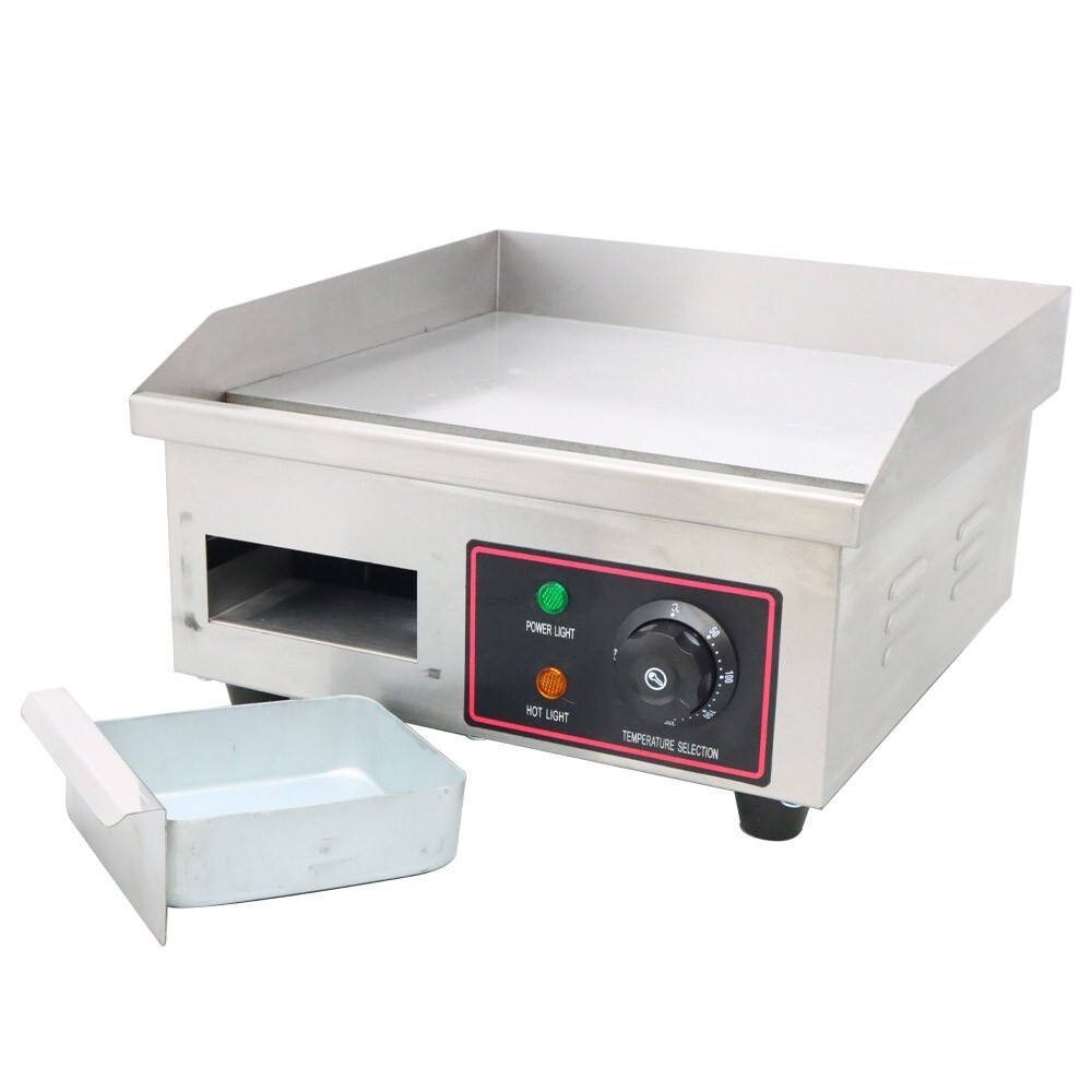 Electric Mini Griddle Stove Countertop Flat Griddle Grill 1.5KW Commercial BBQ