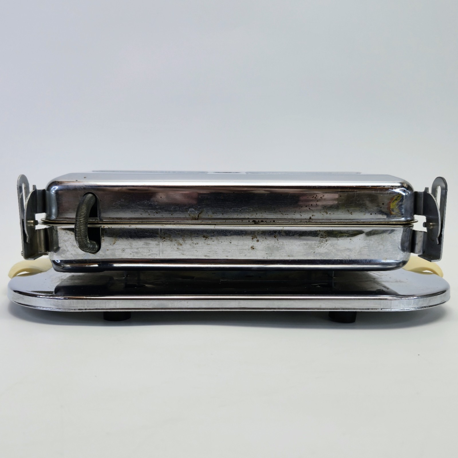 Vintage 1950s Chrome Electric Panini Grill 600W Mid Century Ivory Handles WORKS!