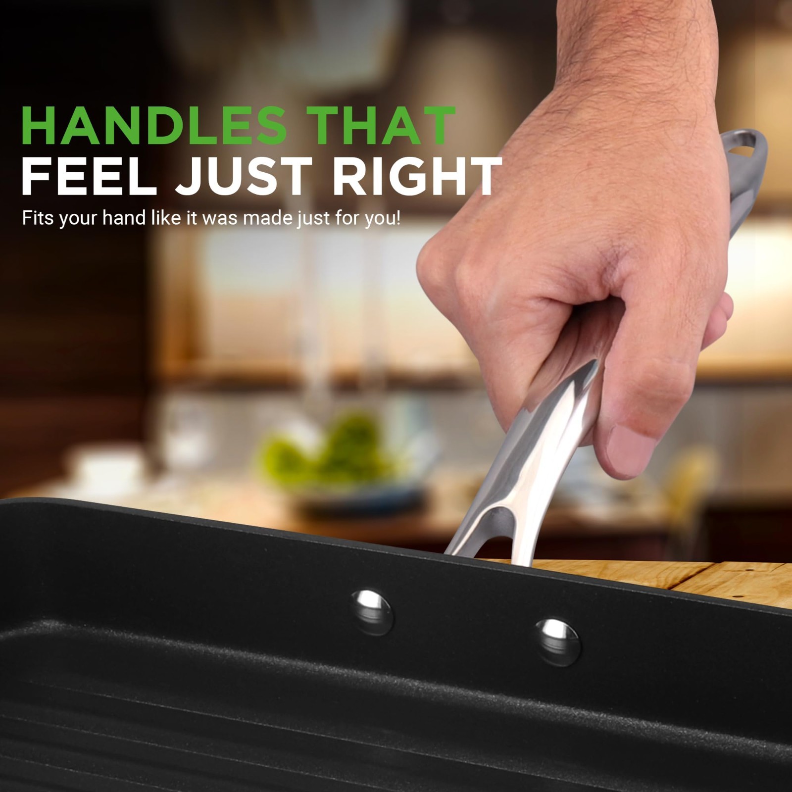 11″ Nonstick Griddle & Grill Pan – Dishwasher Safe, PFOA-Free, Even Heat, Compat