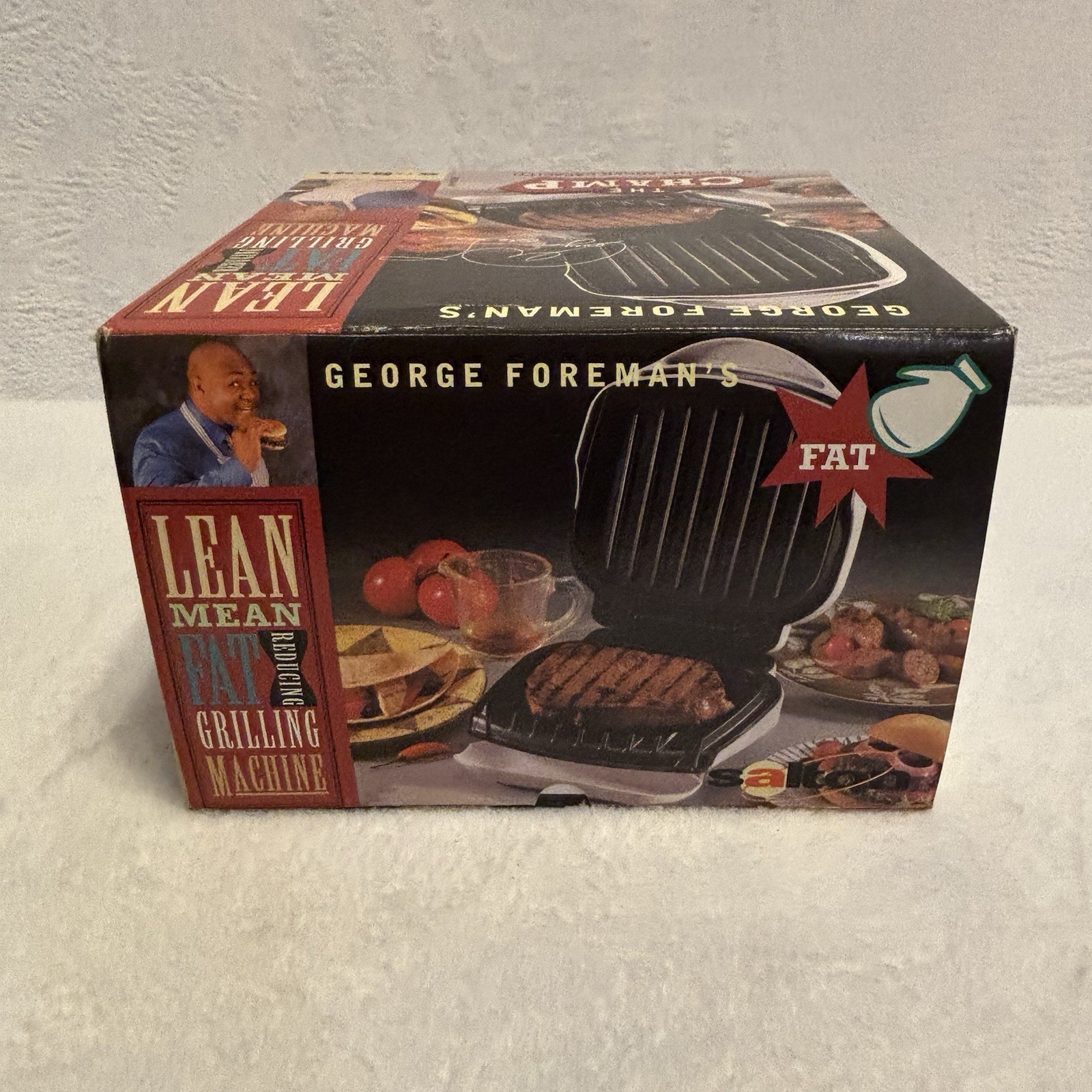 George Foreman’s The Champ Lean Mean Fat Reducing Grilling Machine GR10AWHT NIB