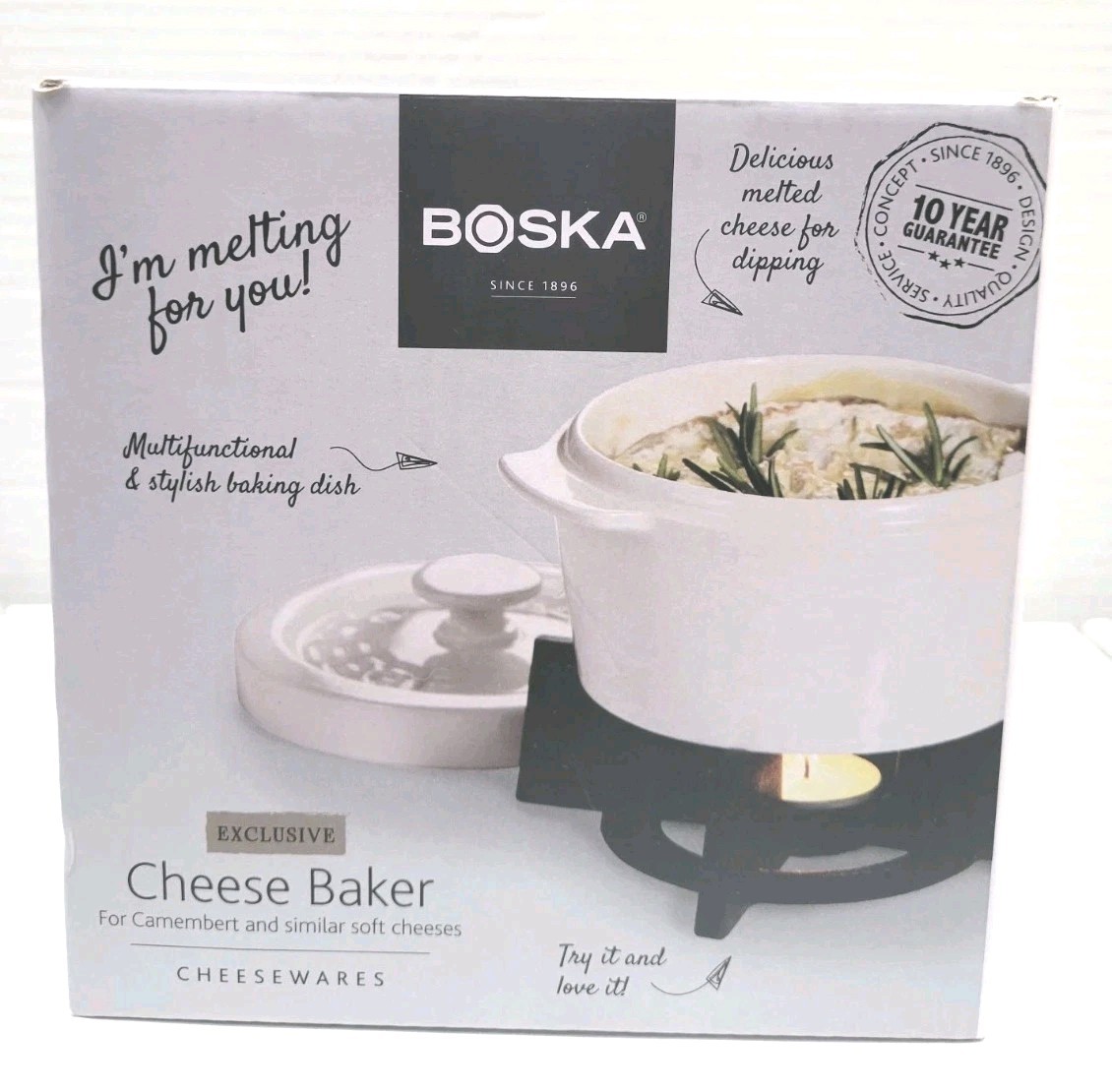 Boska Cheese Baker Oven Safe Dish Keeps Cheese Warm 4pc set from Holland – New