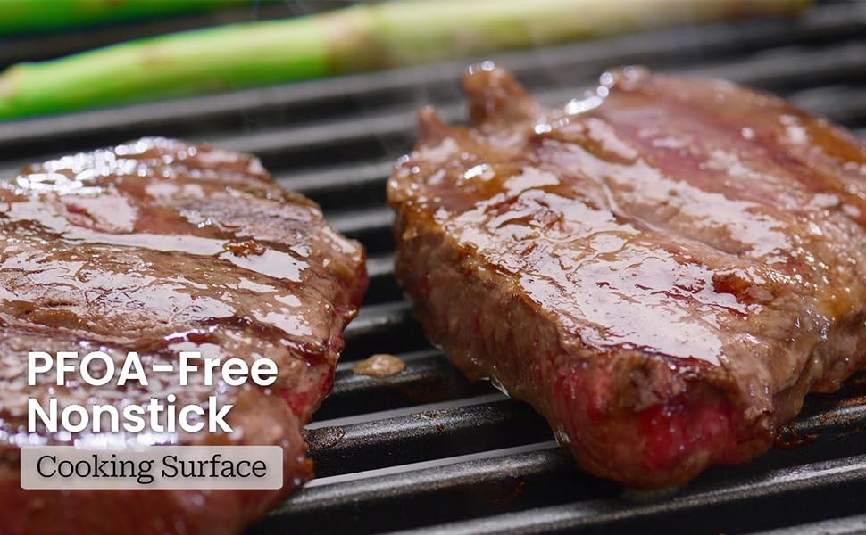 1600W Electric Smokeless Indoor BBQ Grill 15 Inch Nonstick Grate Drip Tray