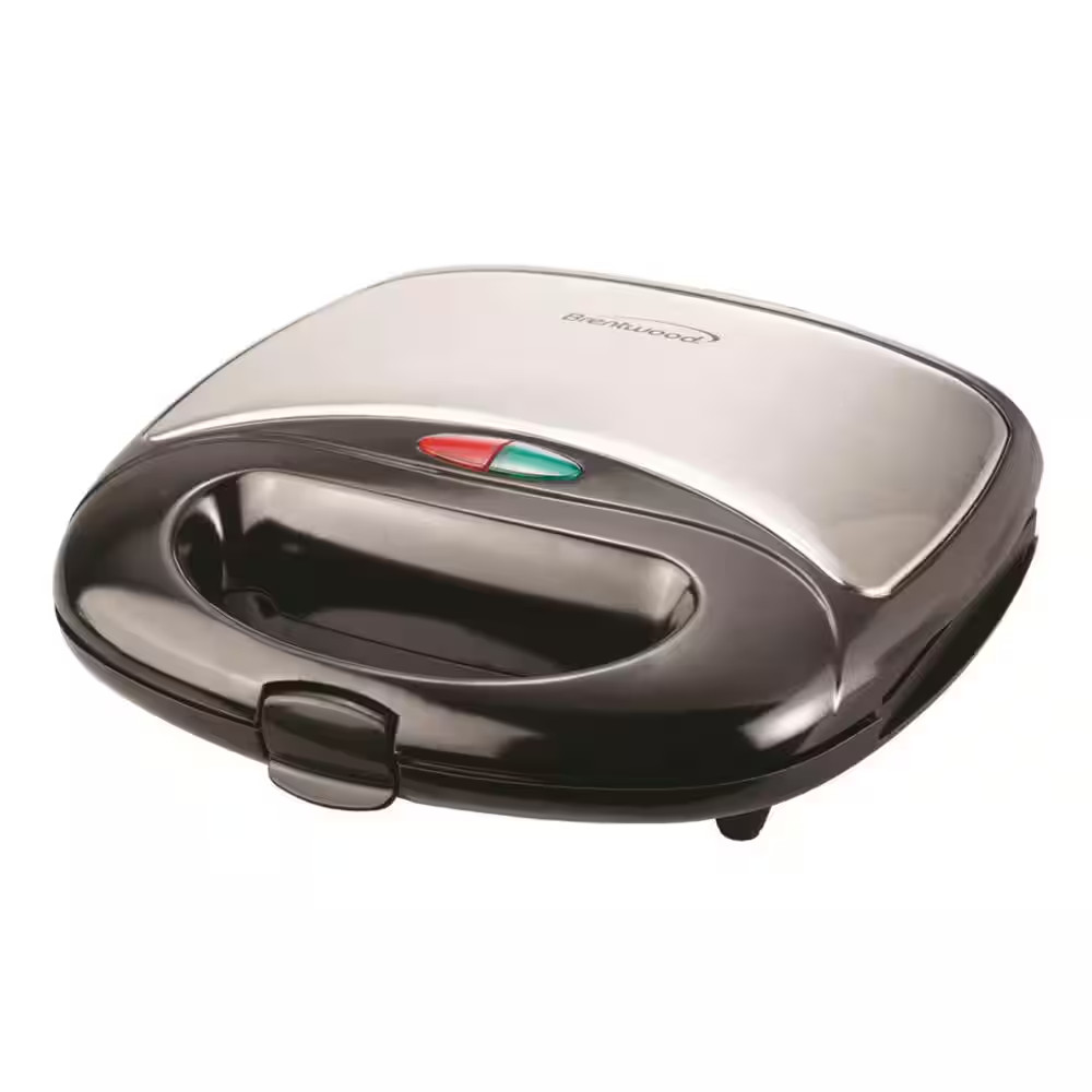 44 Sq. In. Black Stainless Steel Nonstick Panini Press and Sandwich Maker