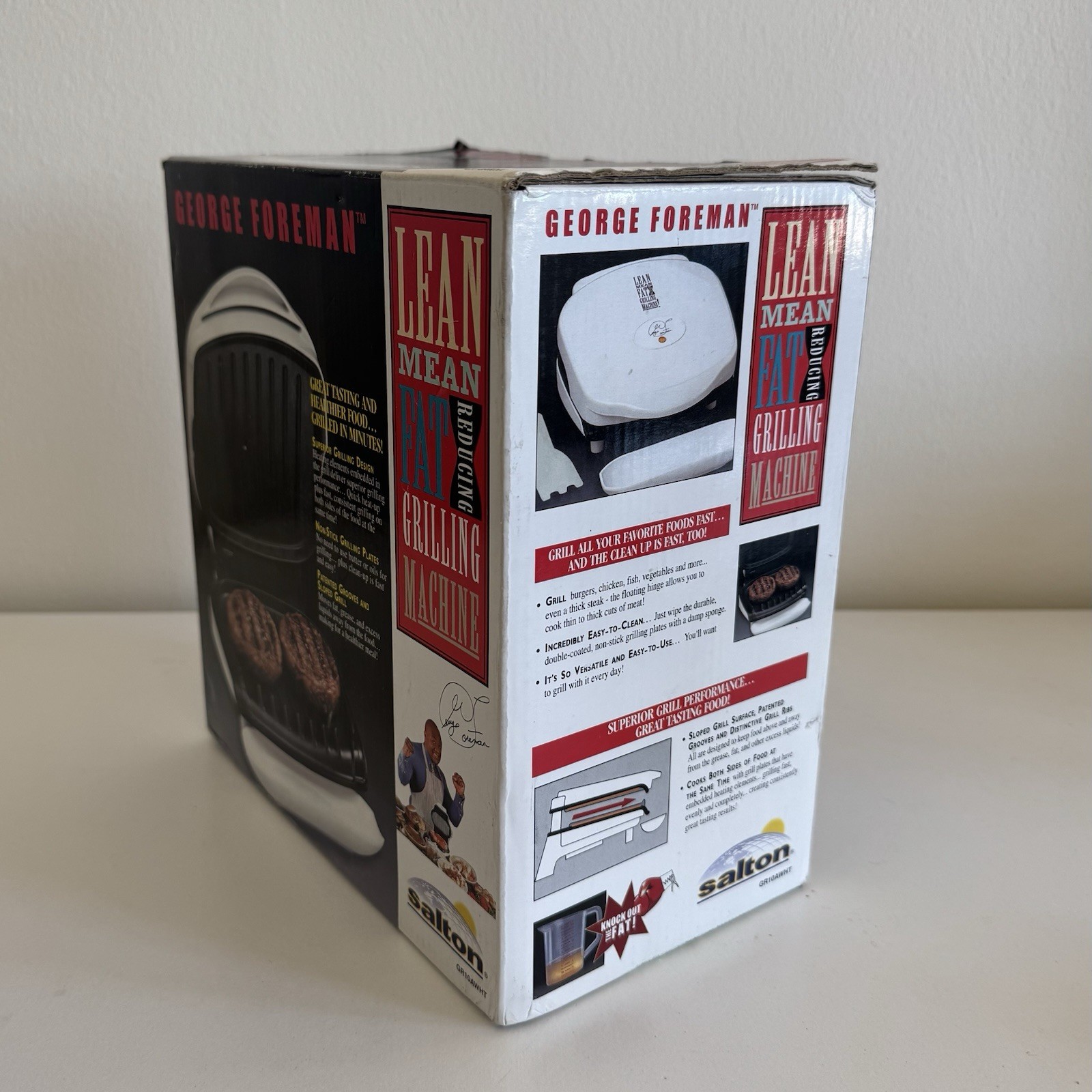George Foreman Lean Mean Fat-Reducing Grillng Machine NEW NIB