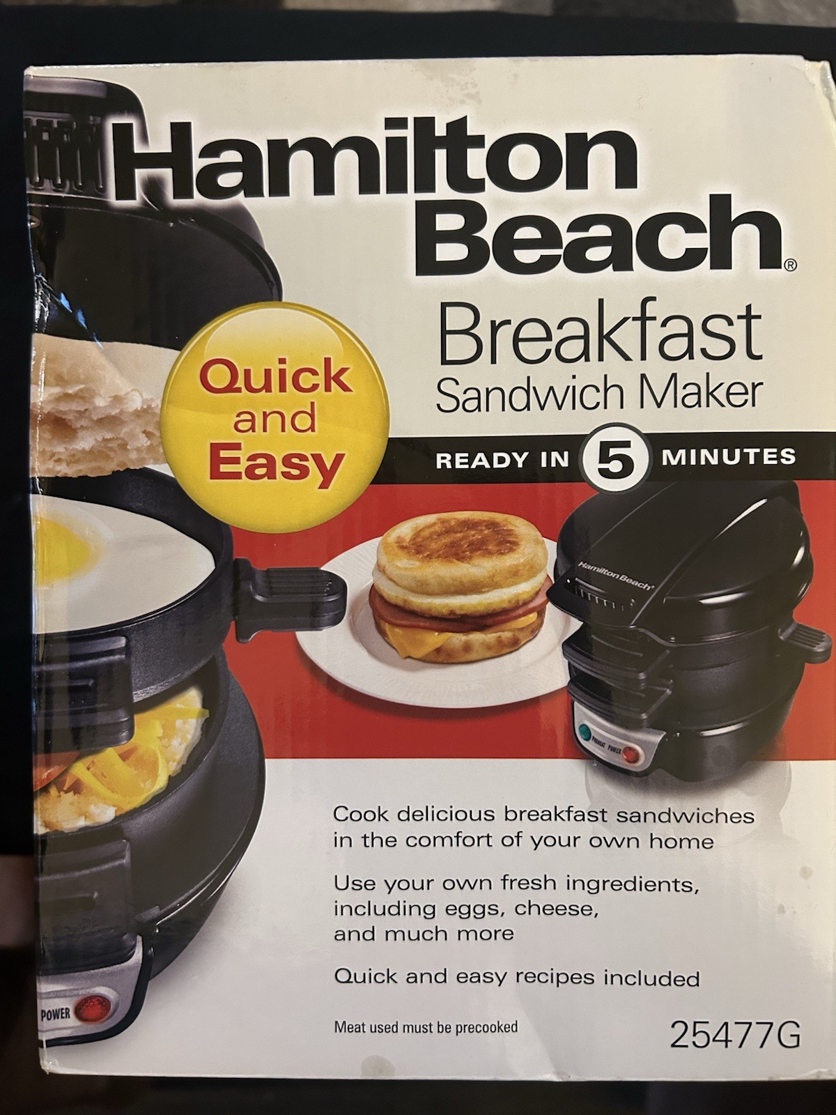 Hamilton Beach Breakfast Sandwich Maker – Black – 25477G