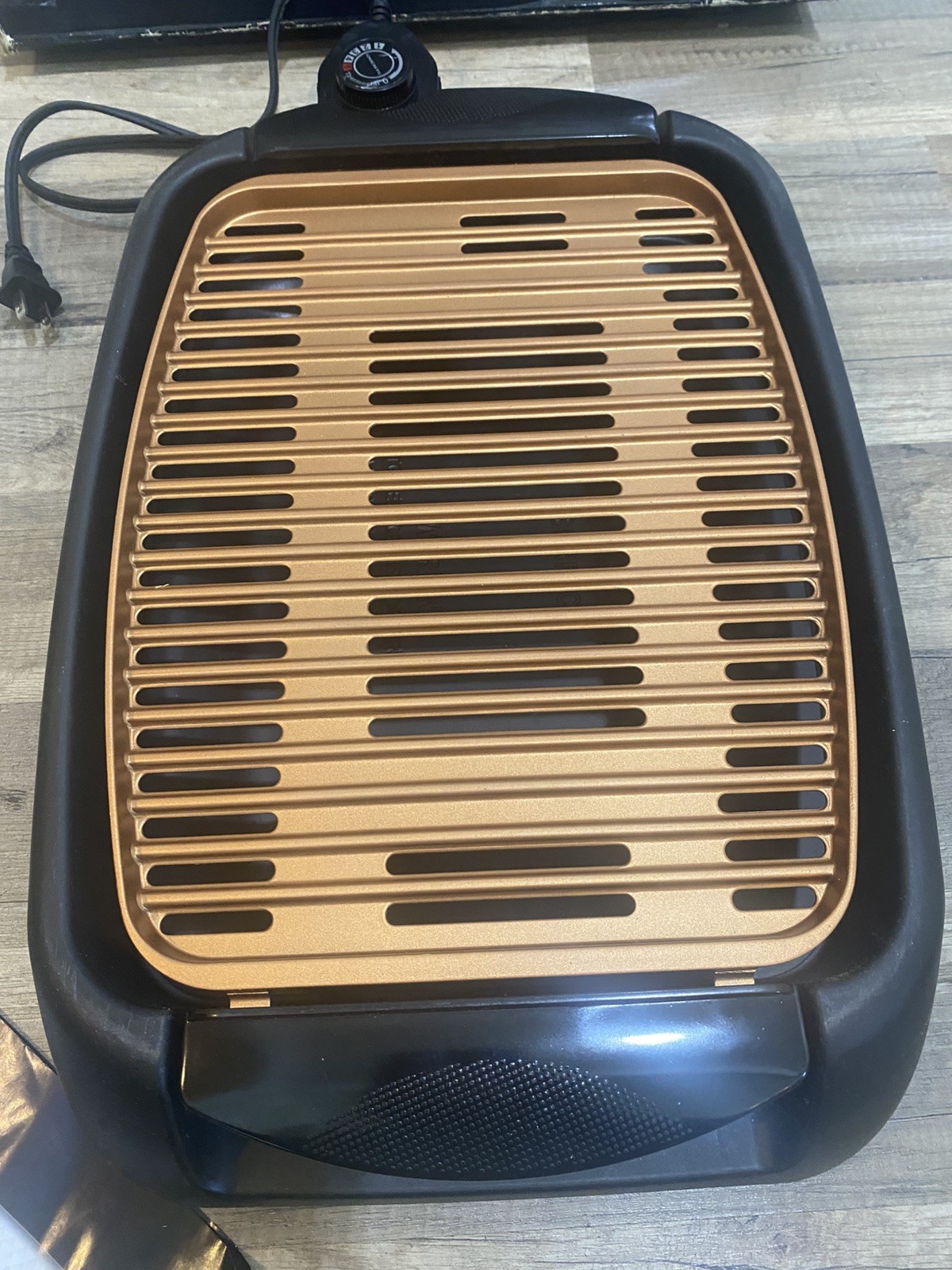 Ovente Electric Grill 13×10 Inch Nonstick Cooking Plate Copper-New Open Box