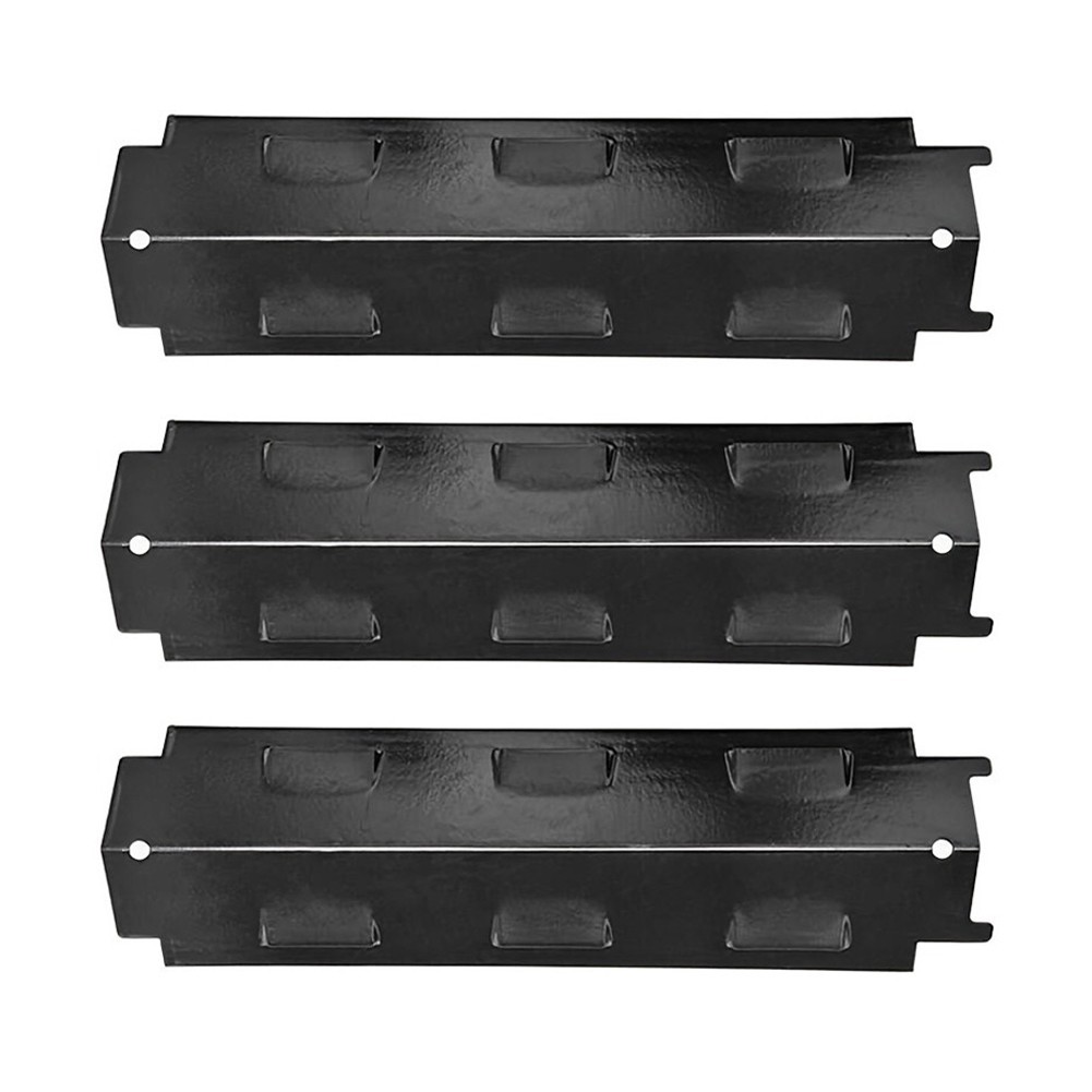 98531 Heat Plate 14.5 x 4.29 in 3 pcs Black Porcelain Steel for Gas Grills