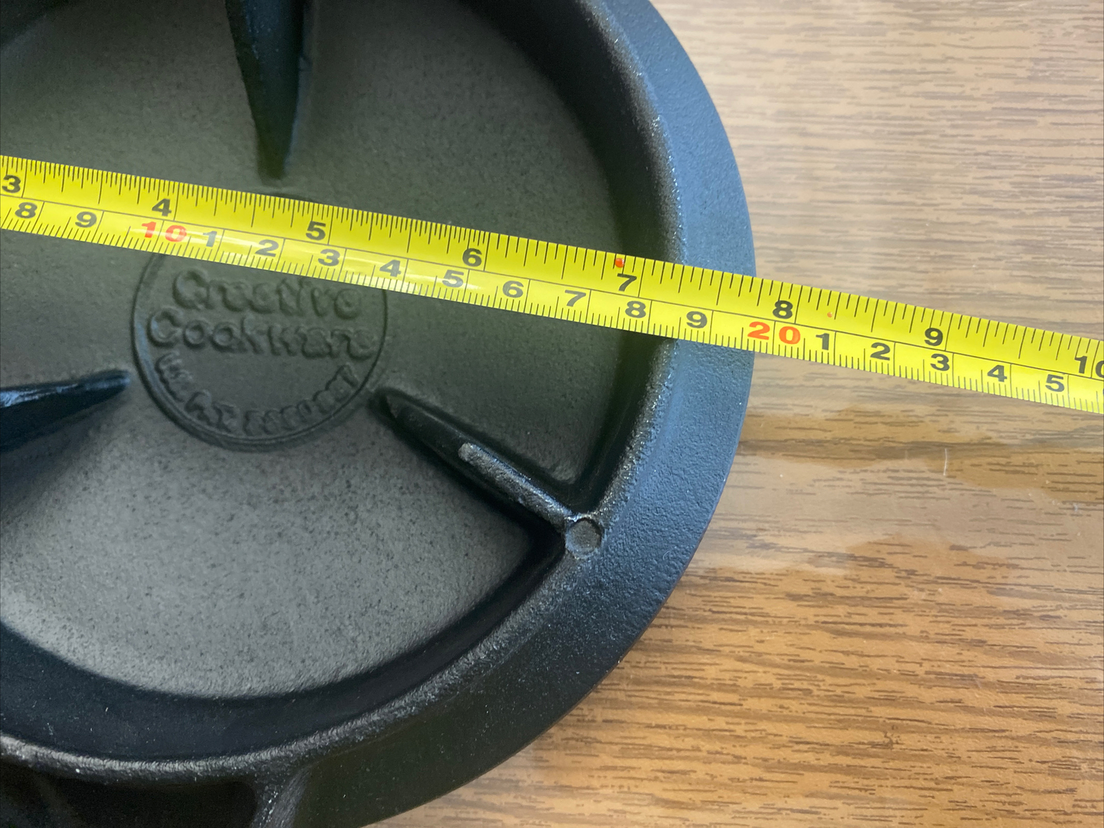 Vintage Crepe Griddle Cast Iron 8” Cooking Pan Wood Handle Creative Cookware USA