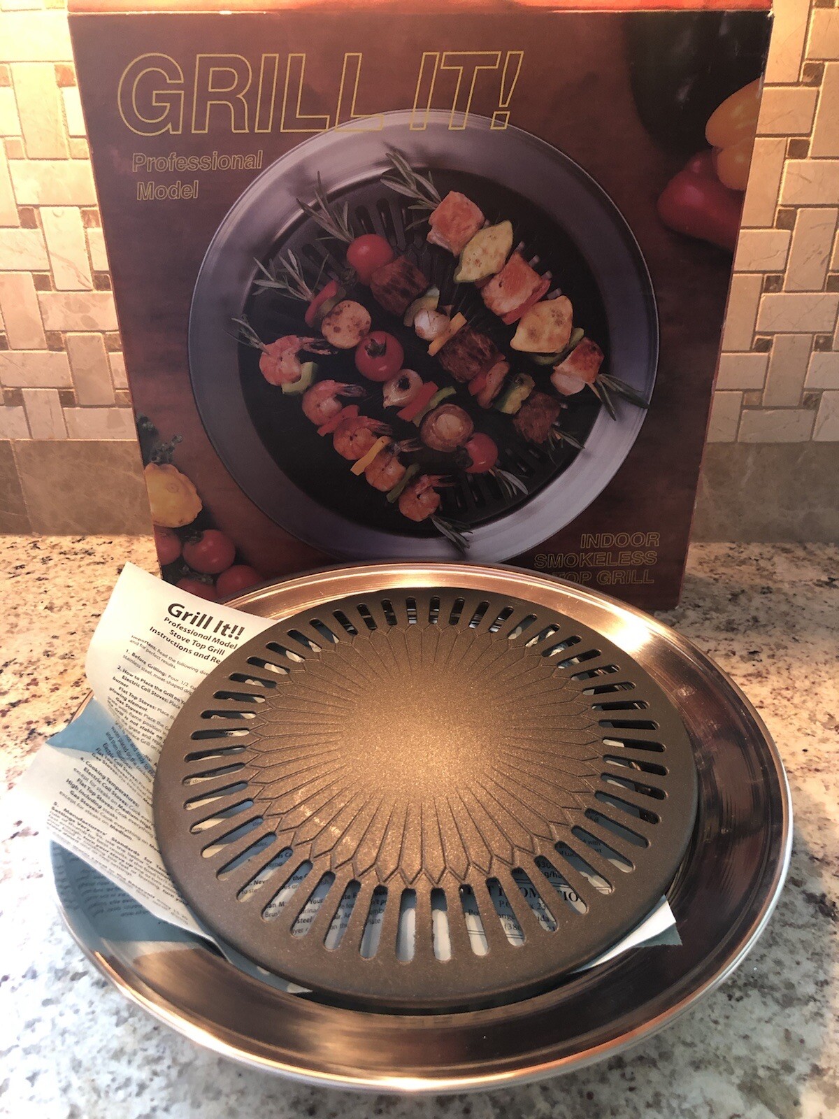 Grill It Professional Model Indoor Smokeless Stove Top Grill NEW In Box!