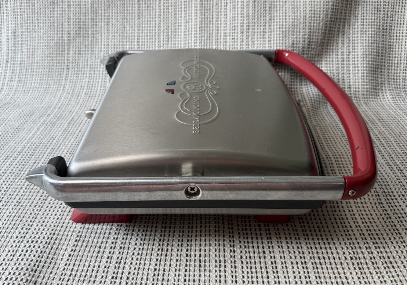 Bella Cucina Artful Food Red Silver Stainless Steel 13002 Panini Grill Household