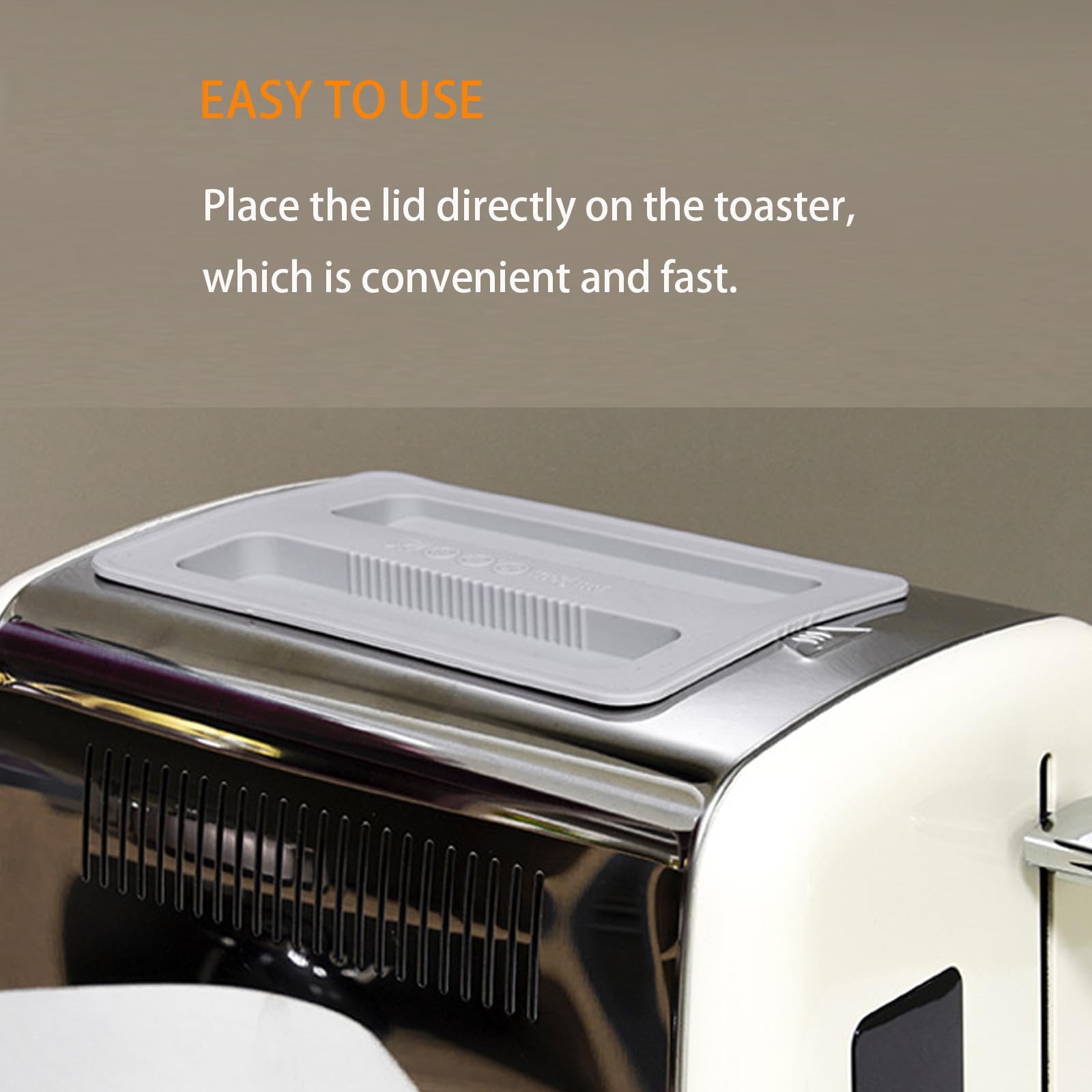 2 Pack Toaster Cover 2 Slice Silicone Lid Bread Grey