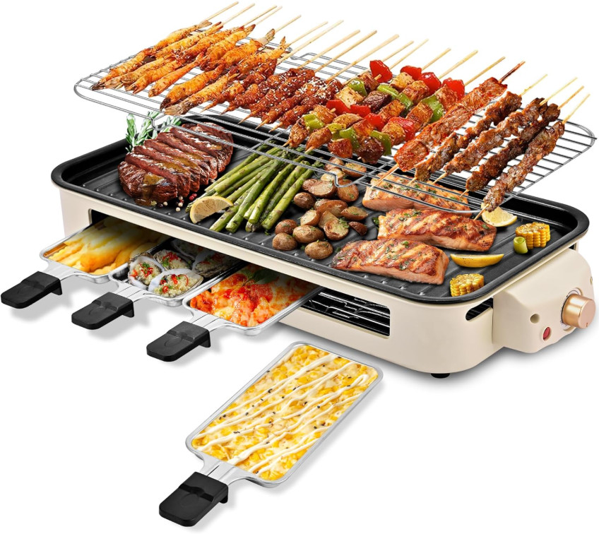 Parrilla Eléctrica 2en1 Interior 1800W Antiadherente Sin Humo Ajustable, Nuevo